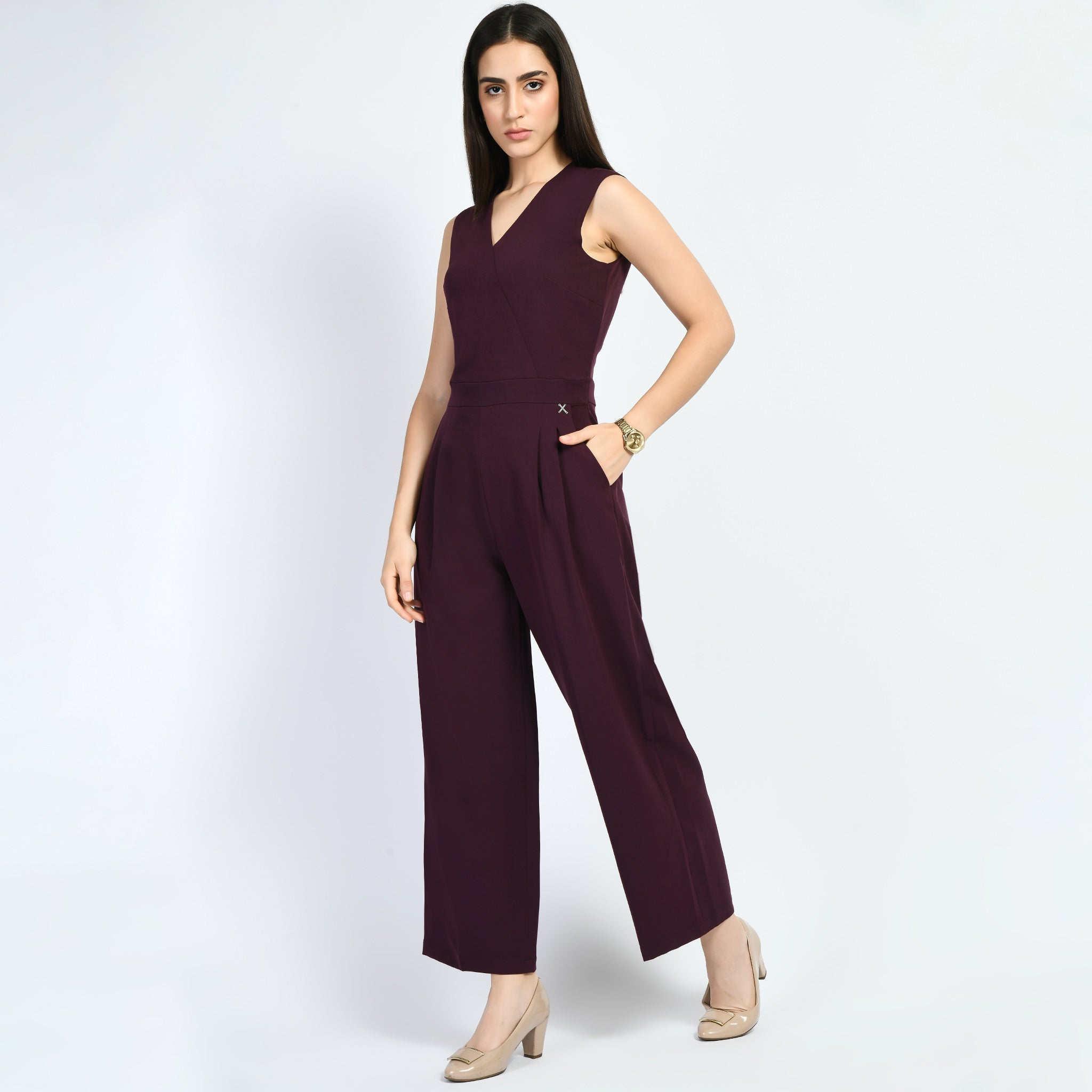 Exude Timelessness V-neck Wide-Leg Jumpsuit