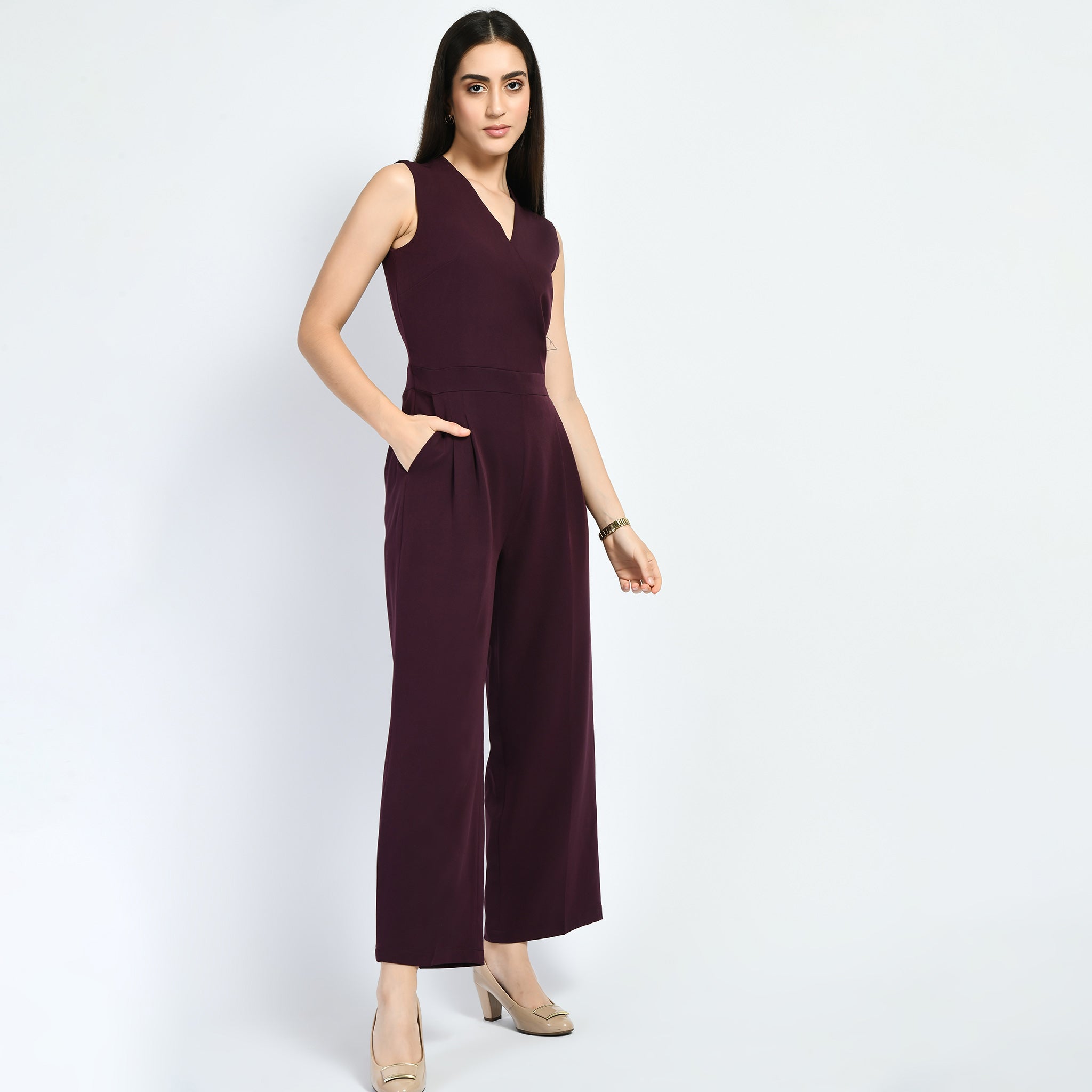 Exude Timelessness V-neck Wide-Leg Jumpsuit