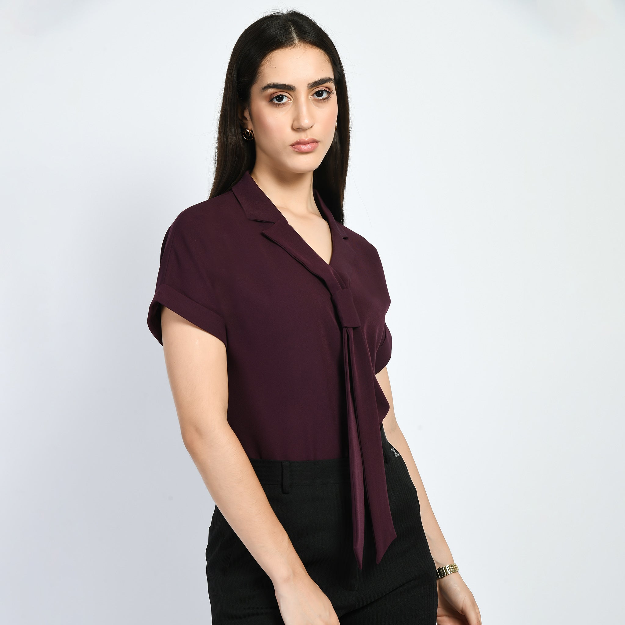 Exude Transcendence Blazer Top with Front Tie