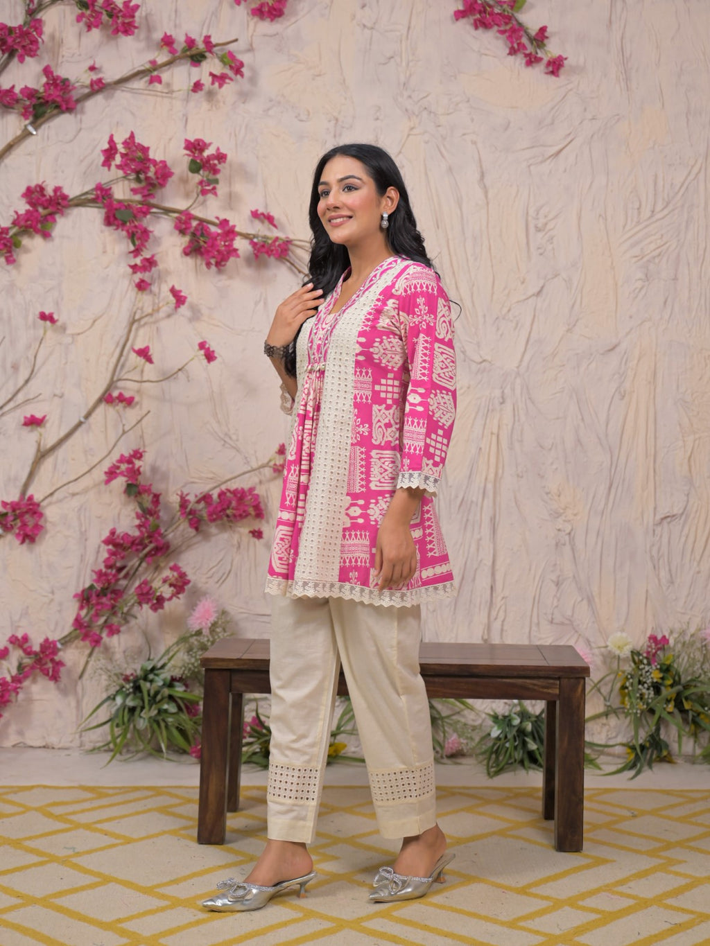 Bali Softpink Schiffli Cotton Co-ord Set- AL