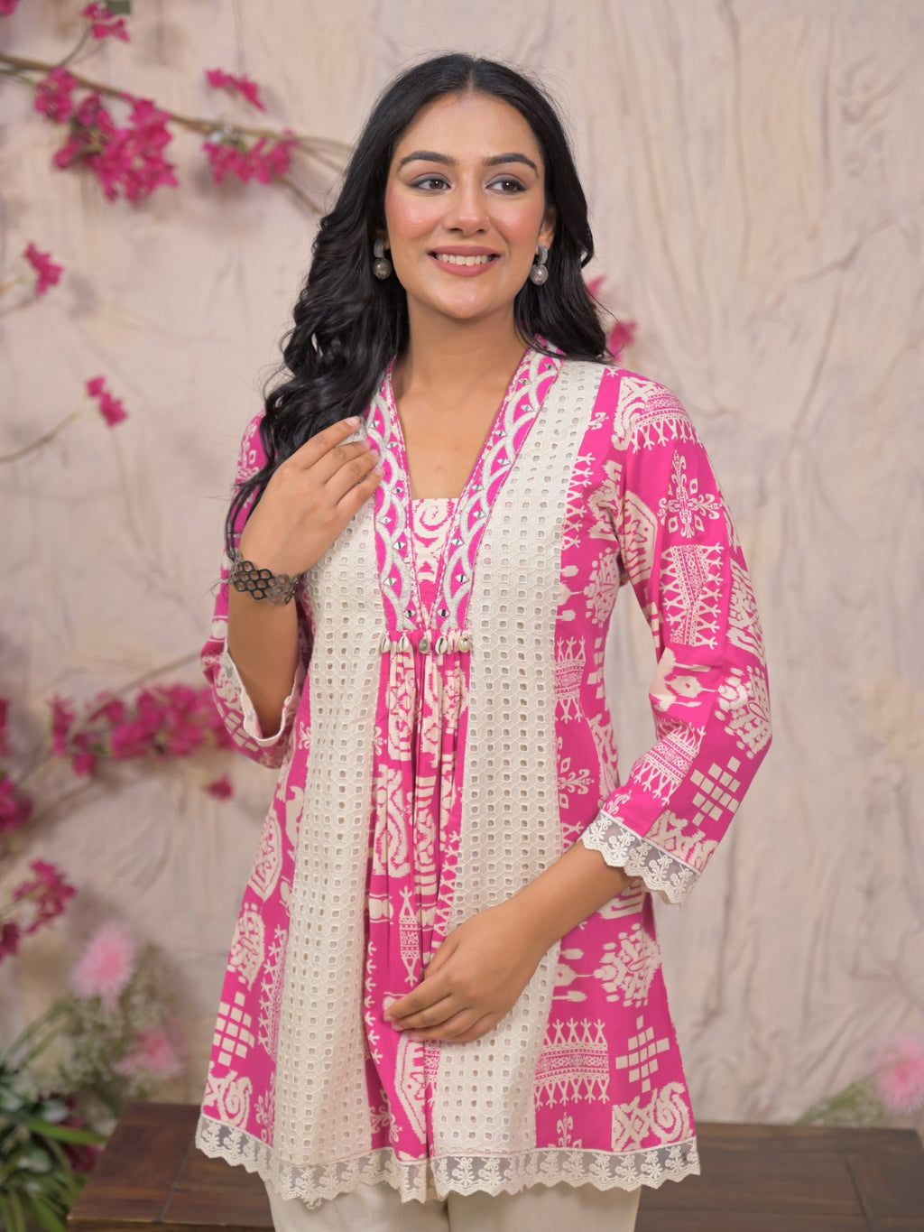 Bali Softpink Schiffli Cotton Co-ord Set- AL