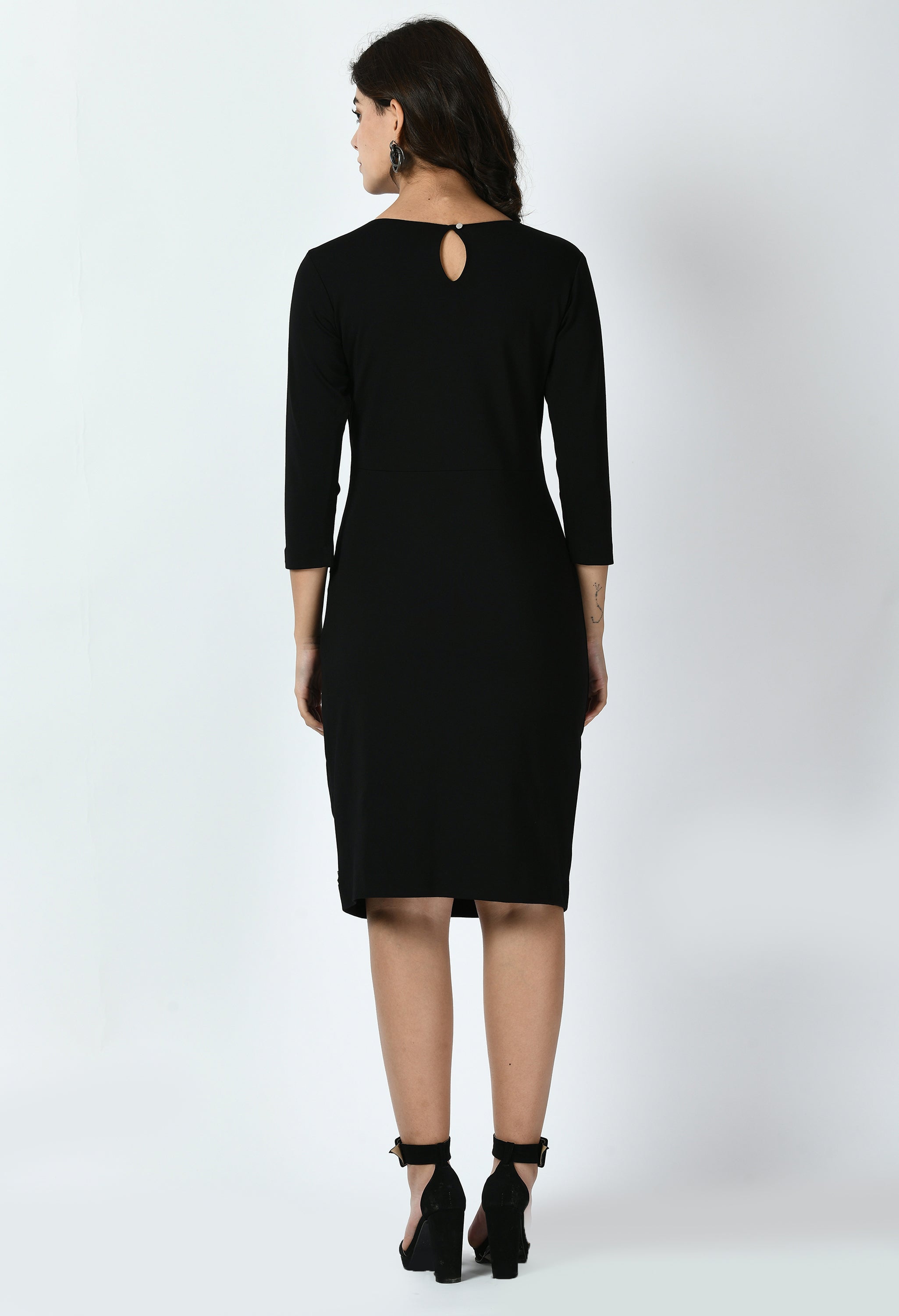 Exude Apex Side Pleat Sheath Dress