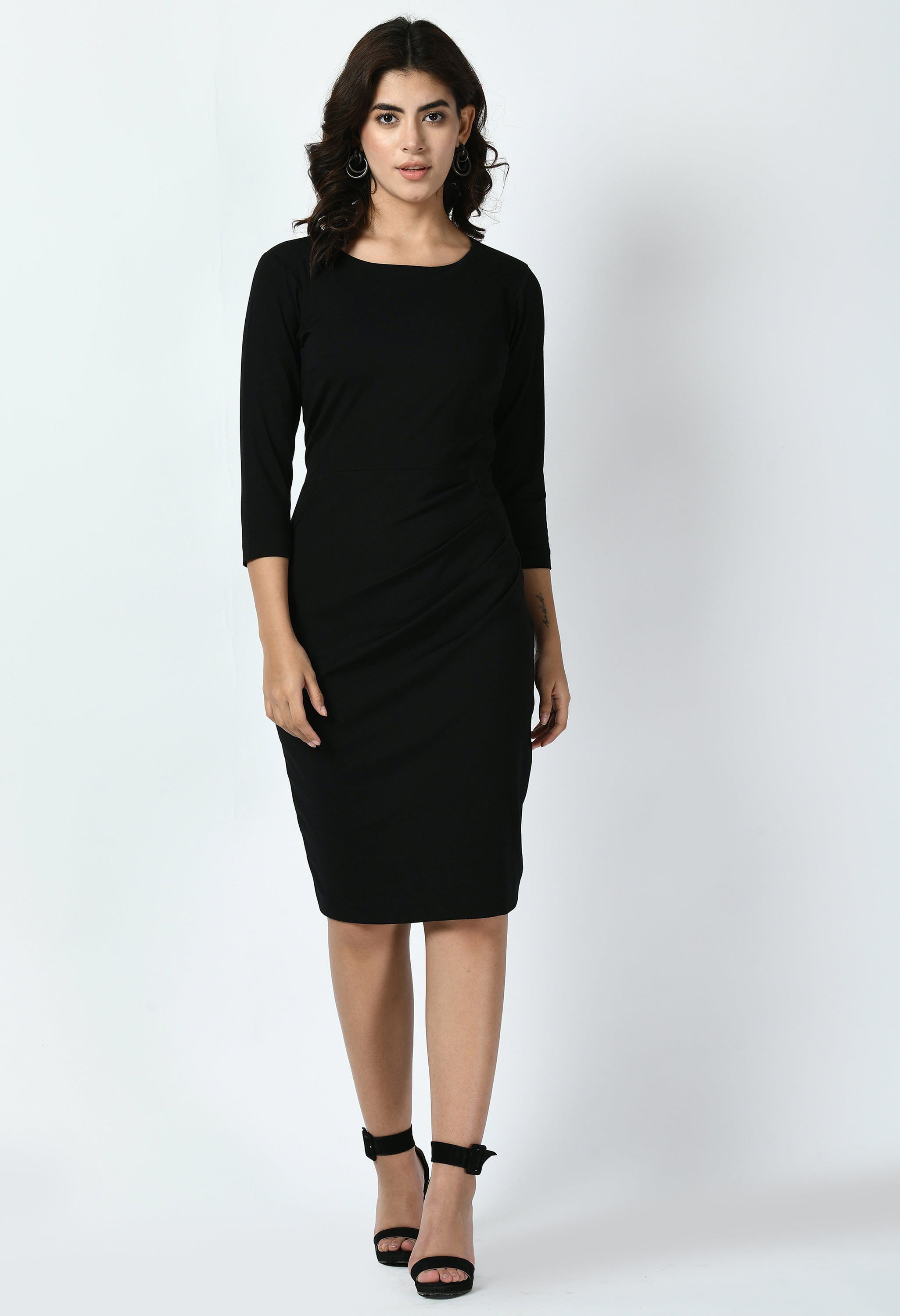 Exude Apex Side Pleat Sheath Dress