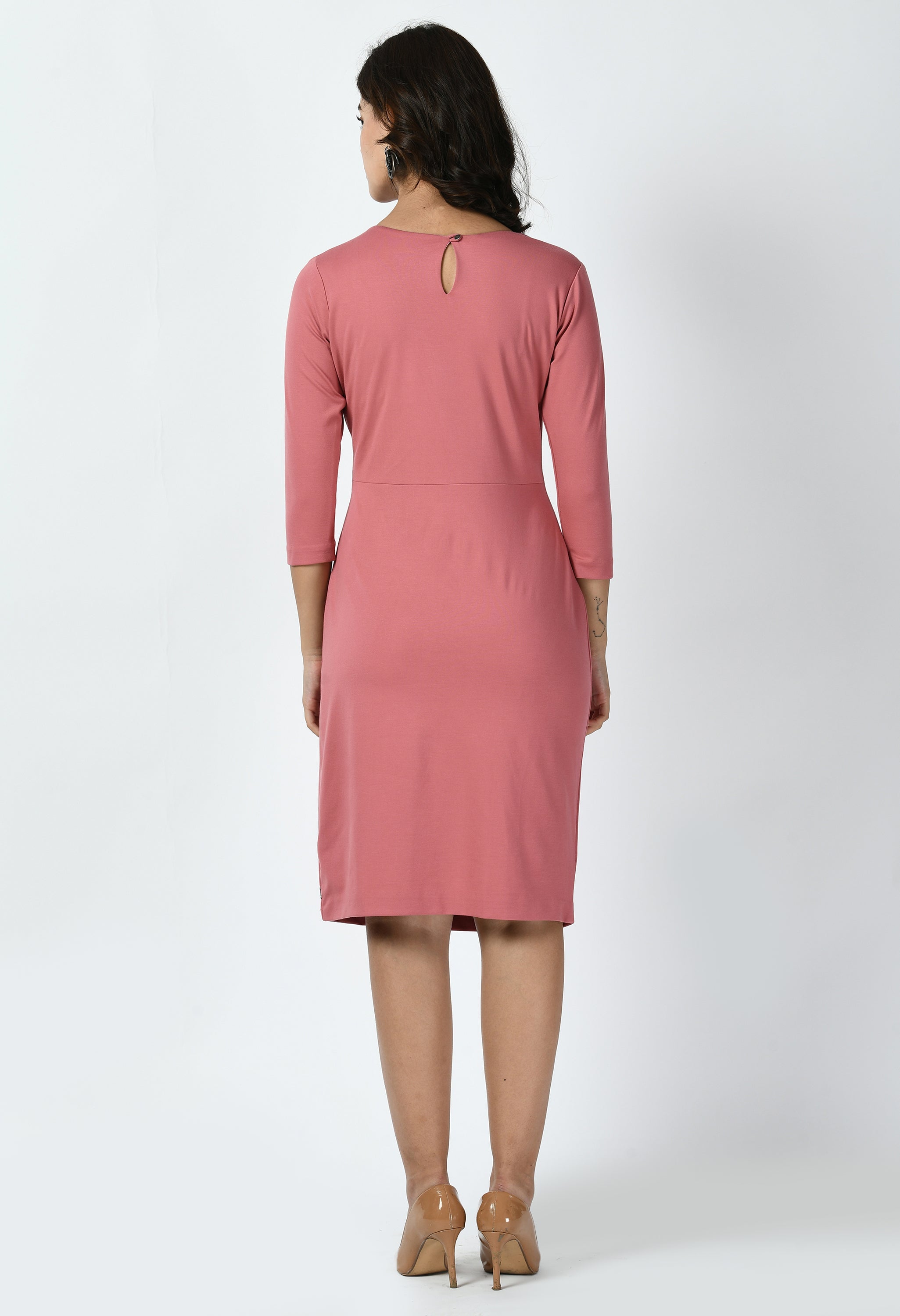 Exude Apex Side Pleat Sheath Dress