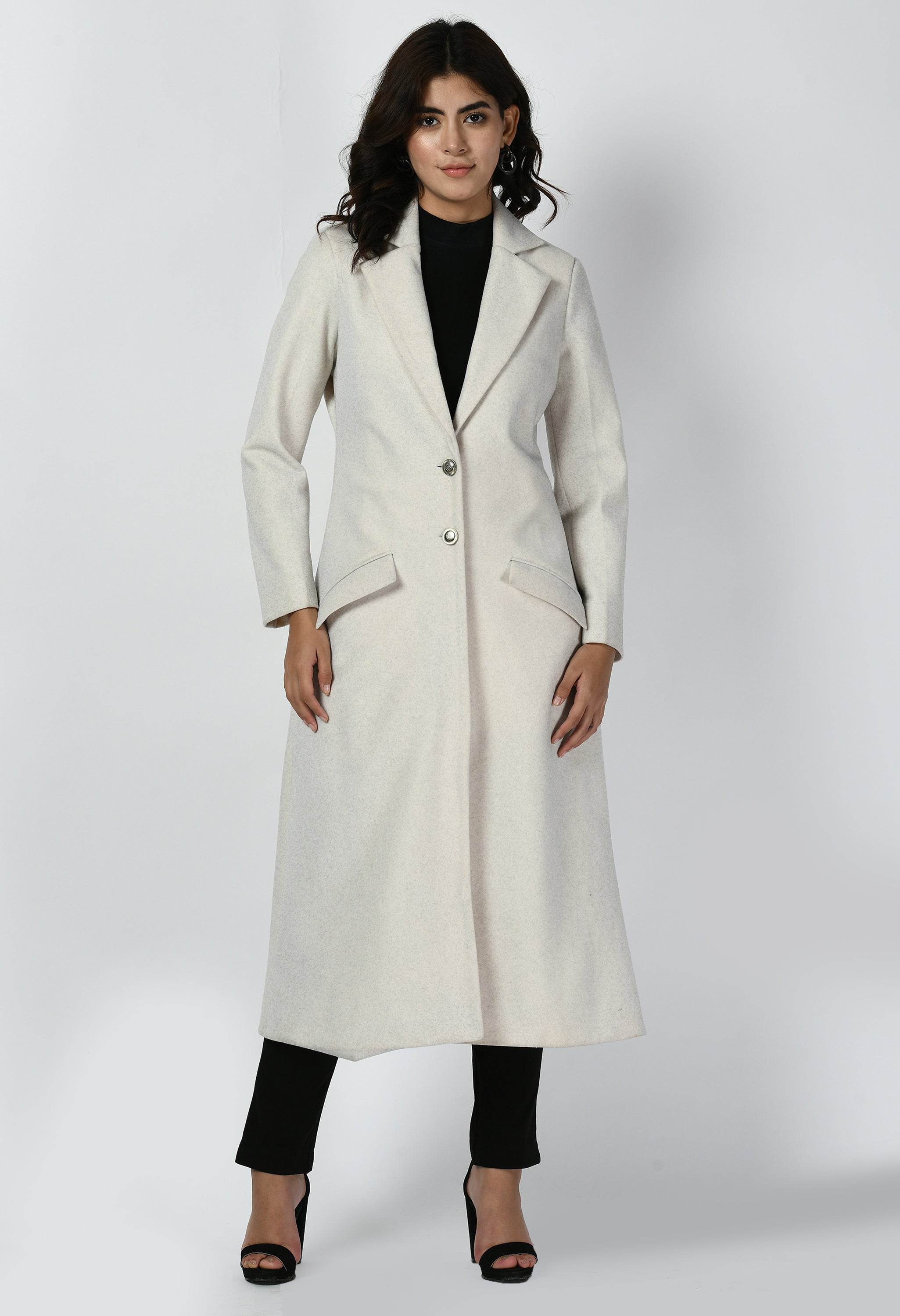 Exude Determination Wool-Blend Long Coat