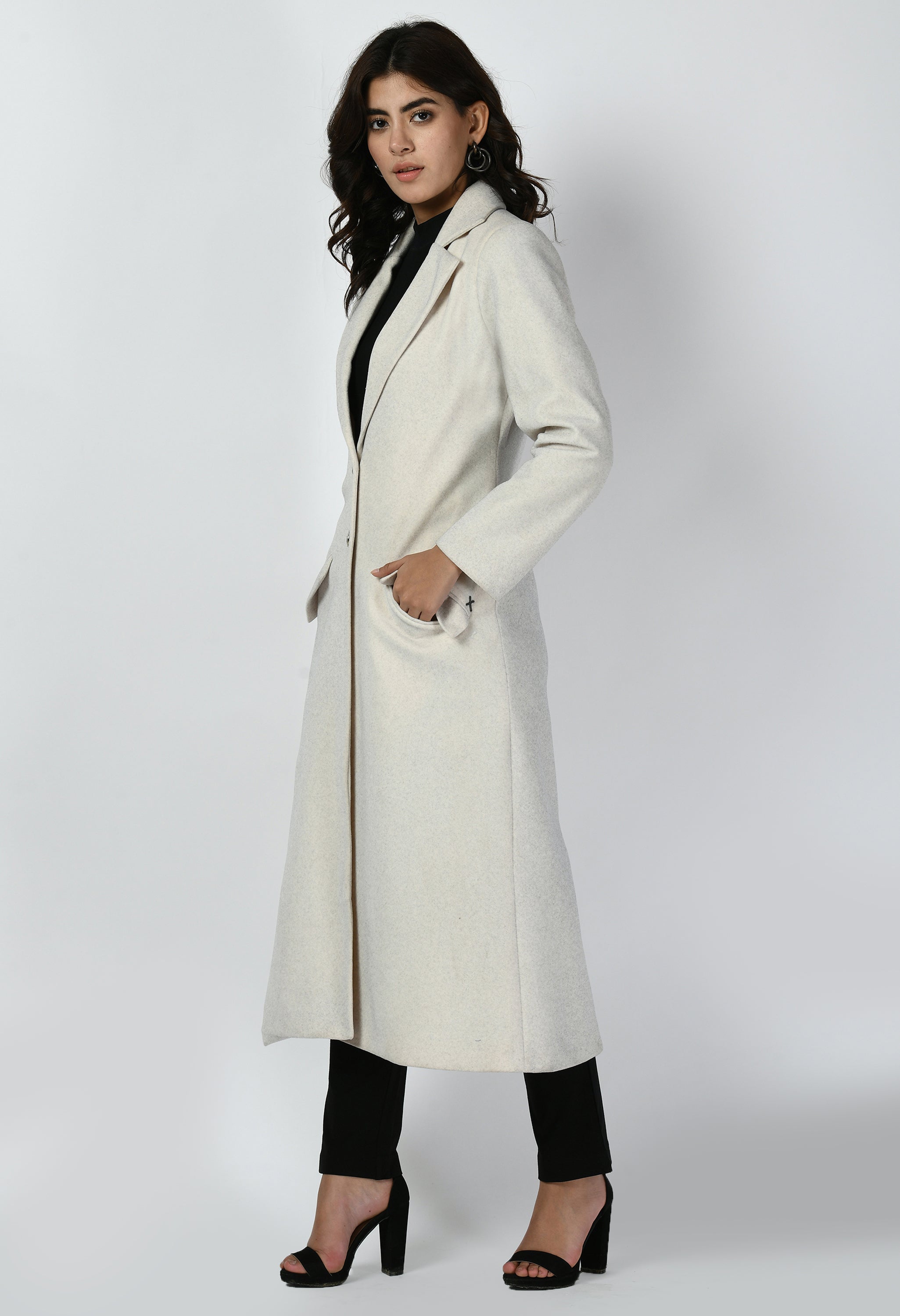 Exude Determination Wool-Blend Long Coat