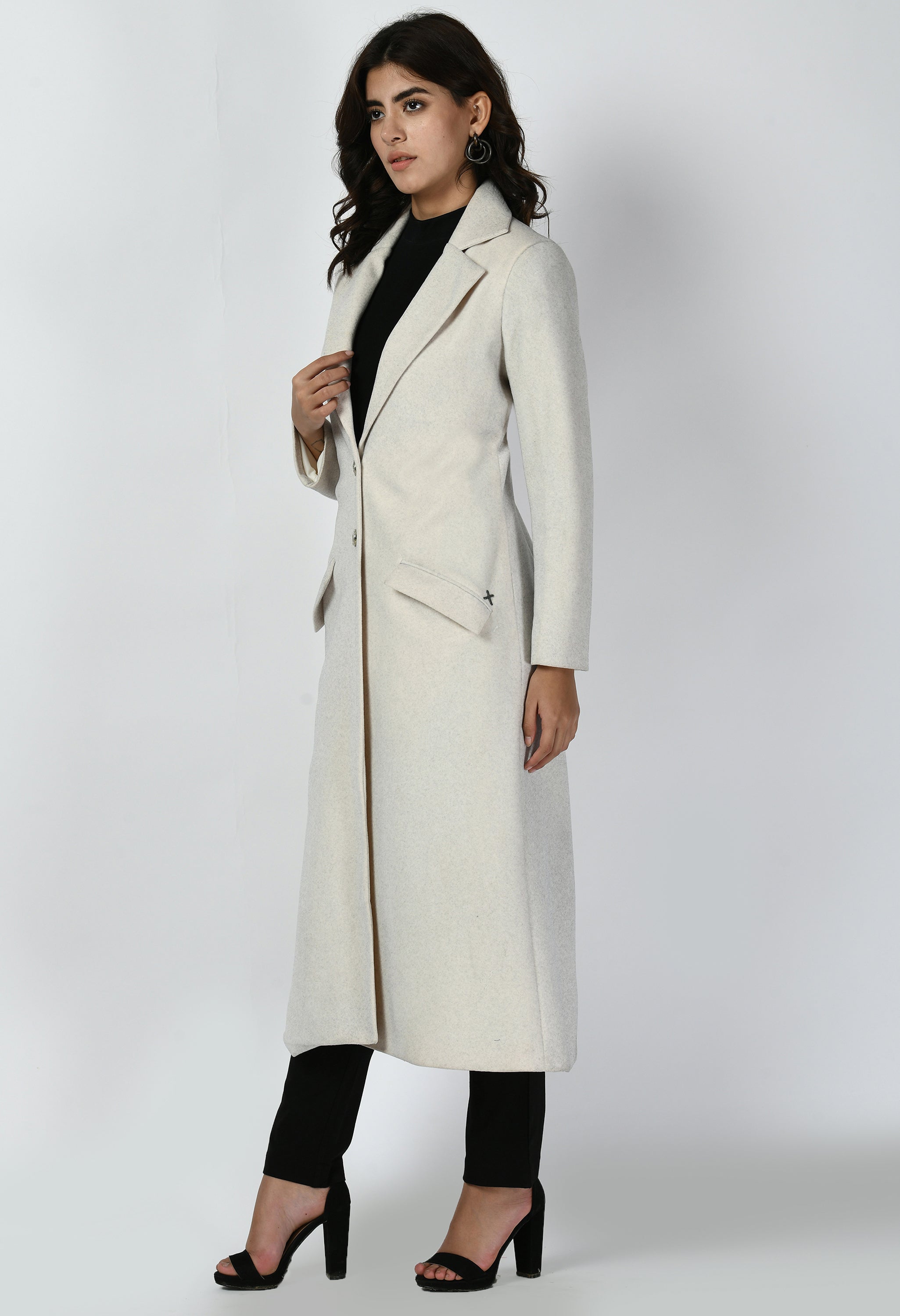 Exude Determination Wool-Blend Long Coat