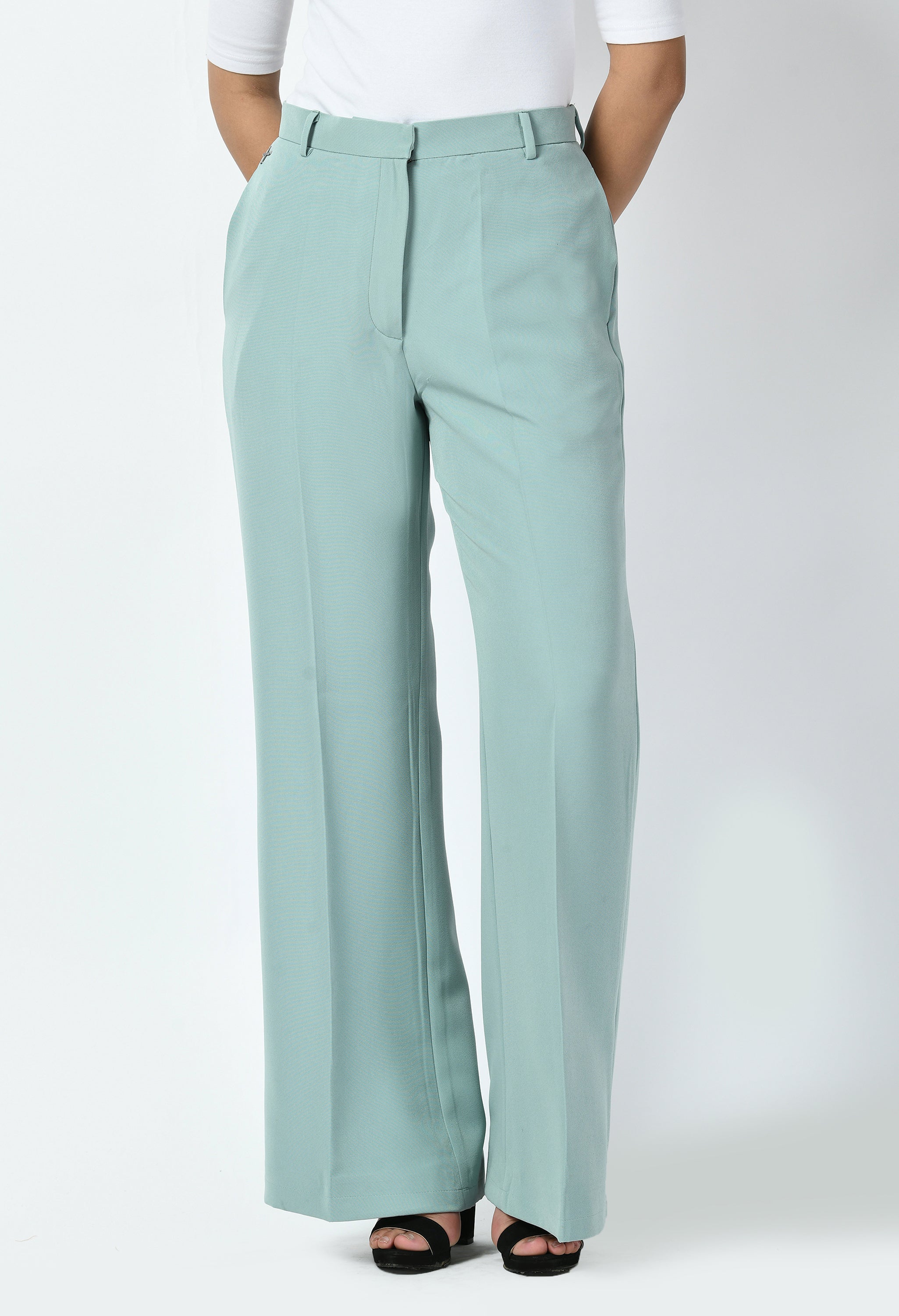 Exude Eminence Solid Bootcut Trousers