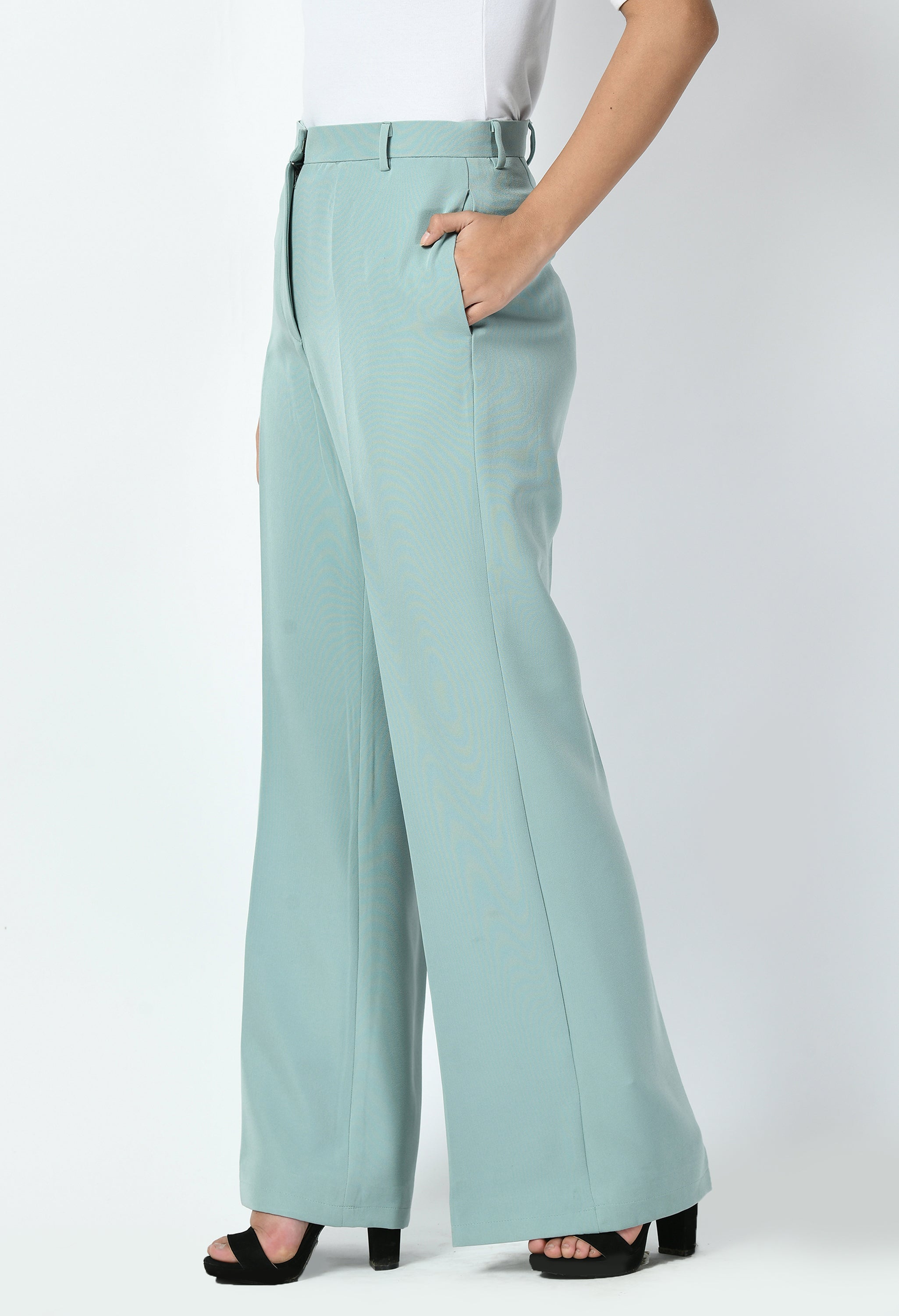 Exude Eminence Solid Bootcut Trousers