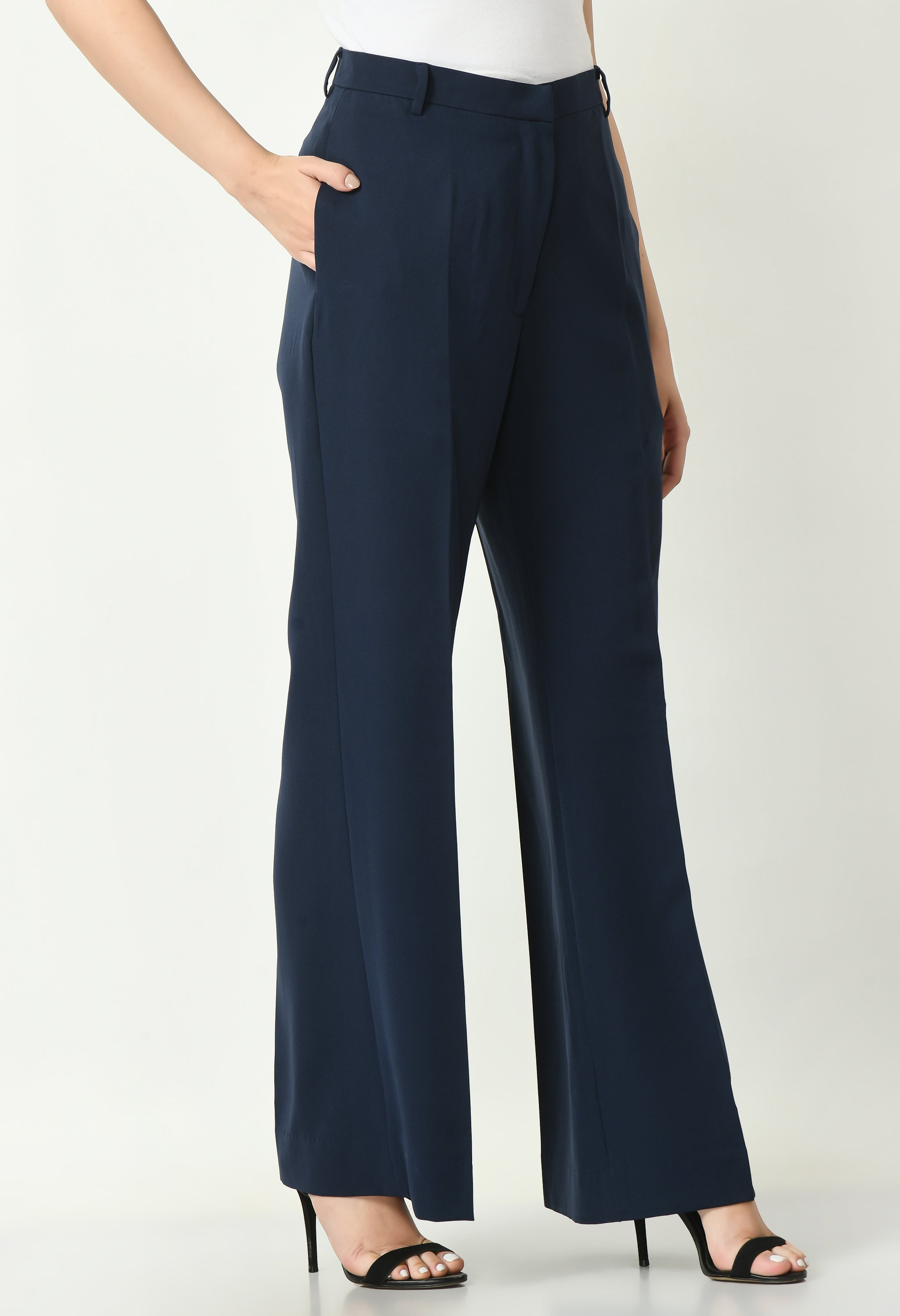 Exude Eminence Solid Bootcut Trousers