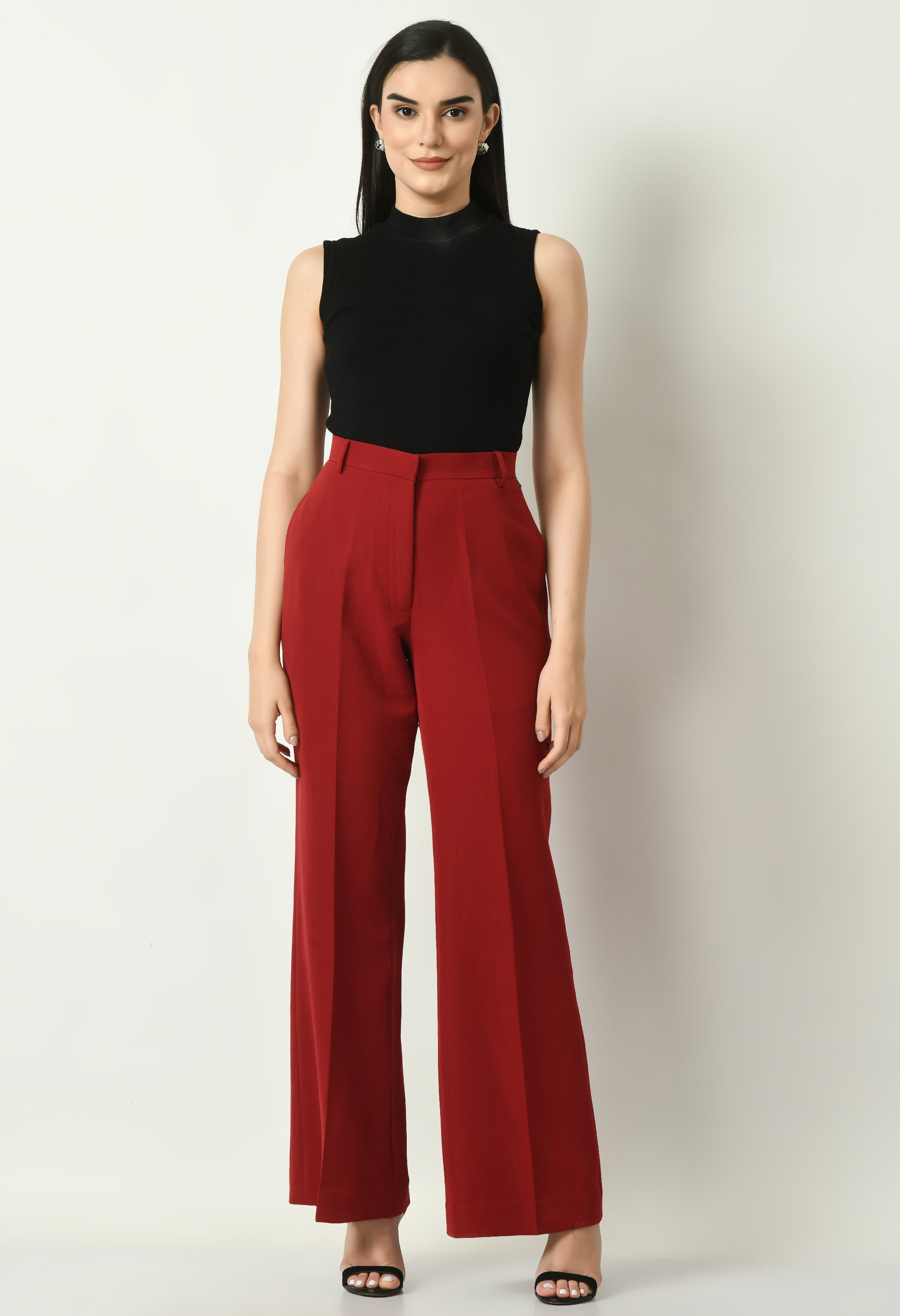 Exude Eminence Solid Bootcut Trousers