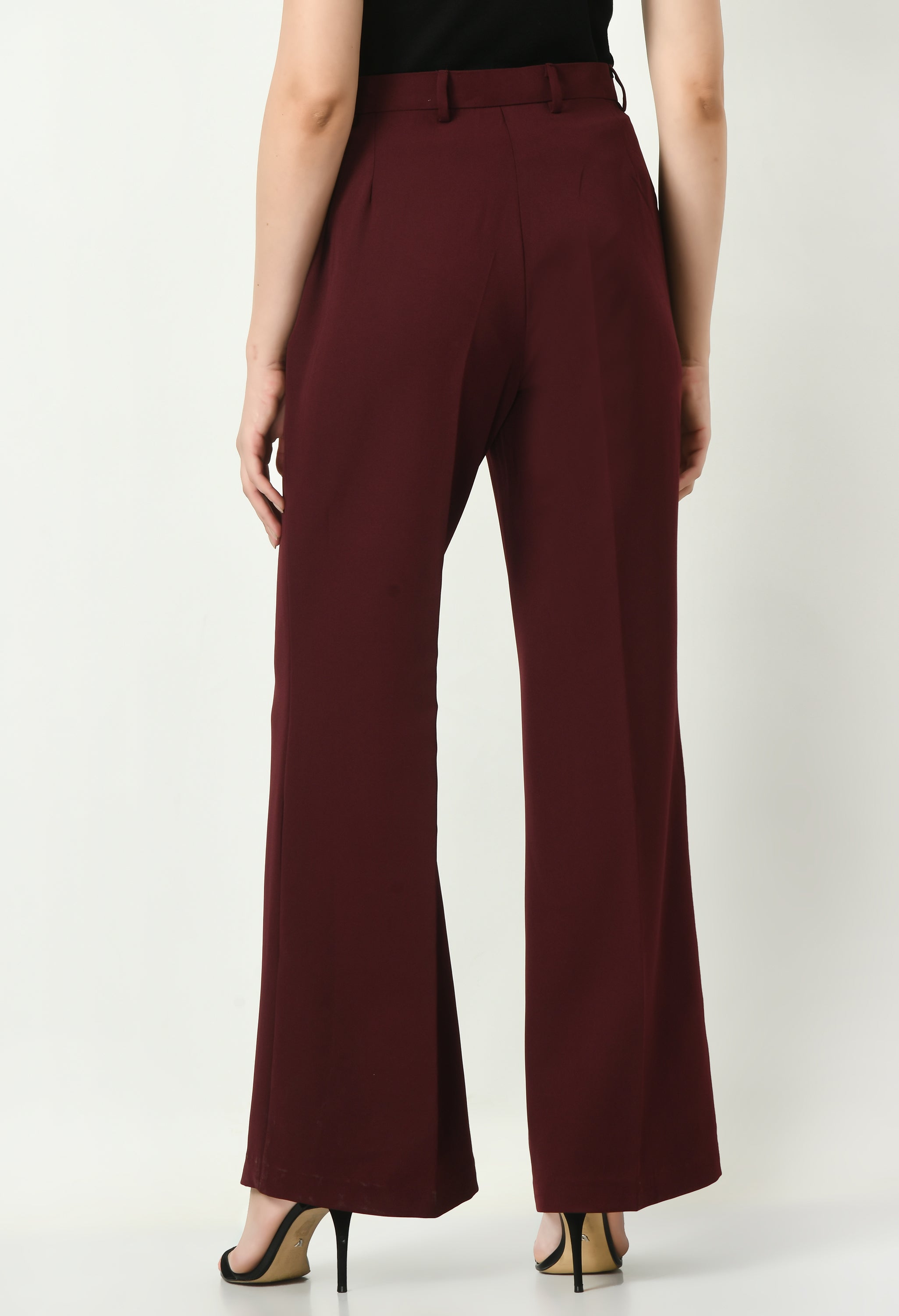 Exude Eminence Solid Bootcut Trousers