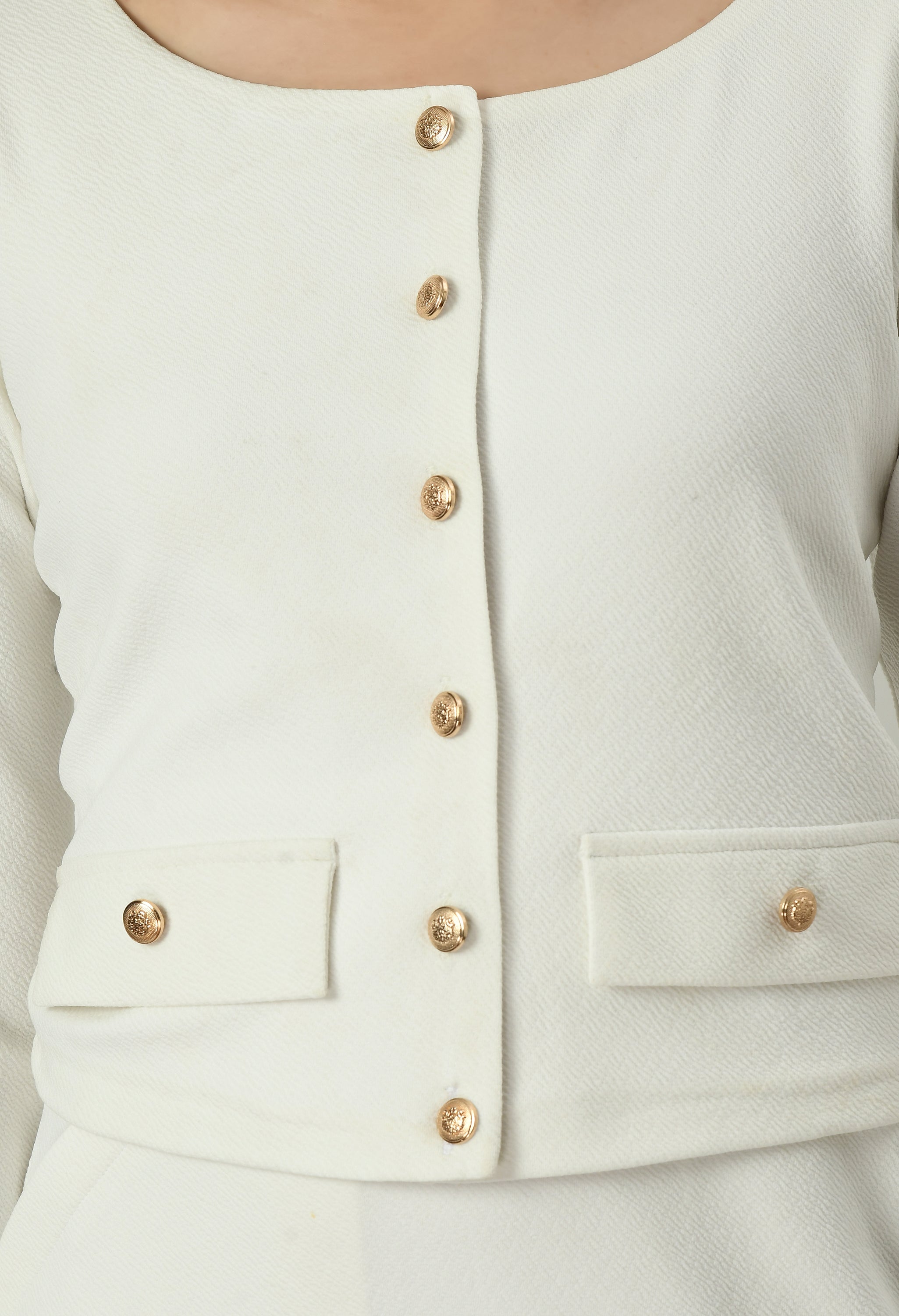 Exude Enchanting Button-down Crop Blazer