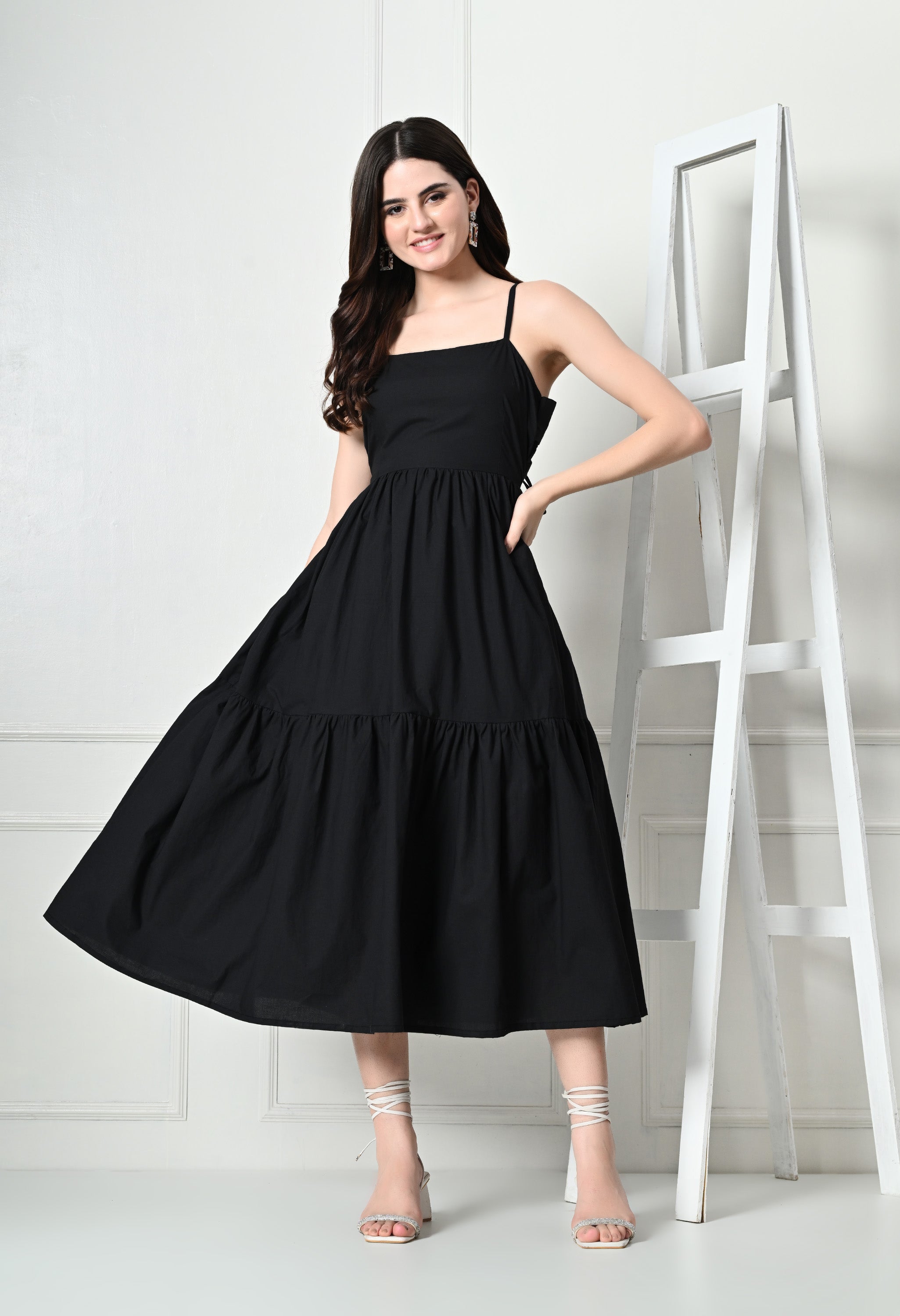 Black Organic Cotton Dress For Women