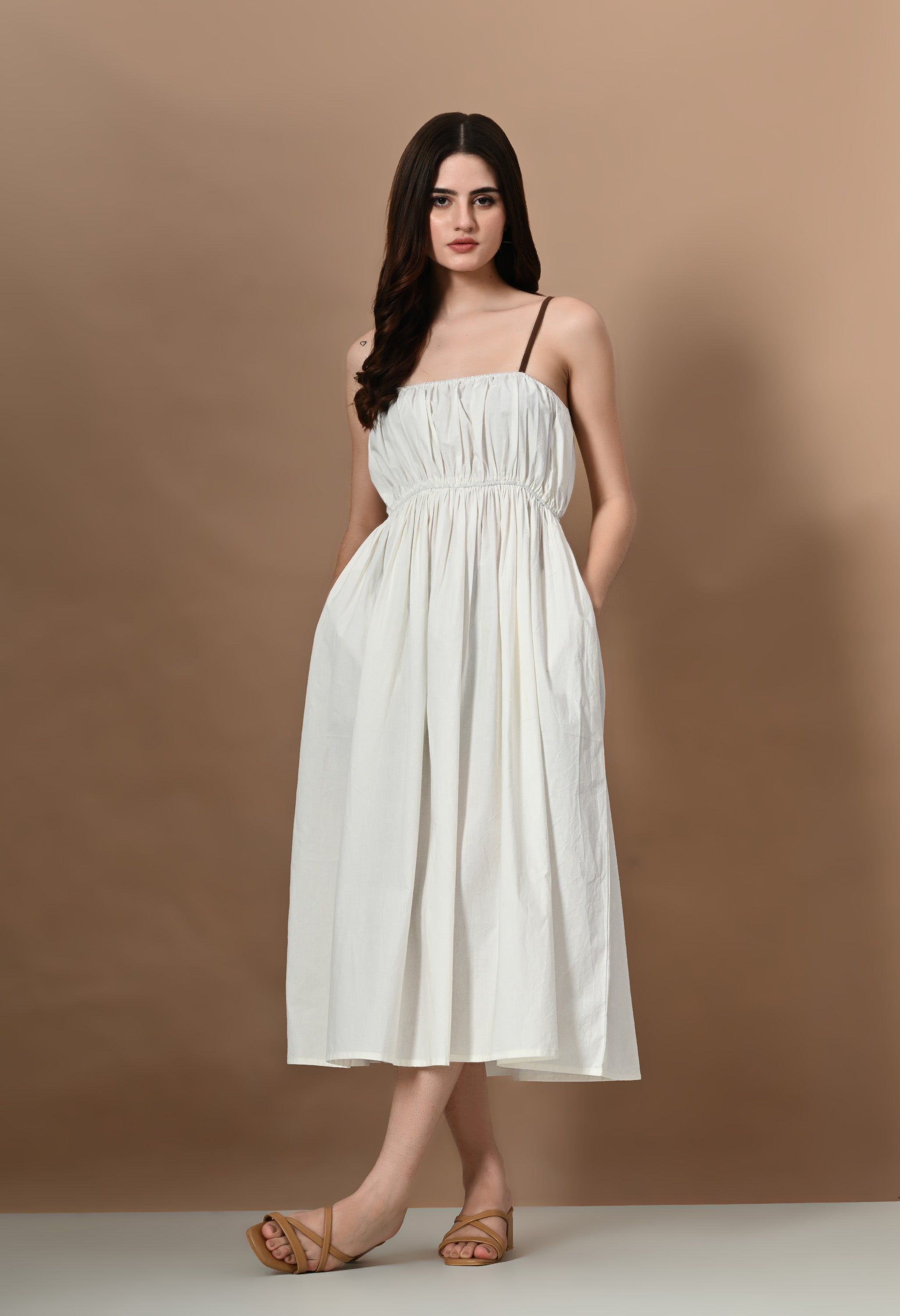 White Organic Cotton Dress For Women