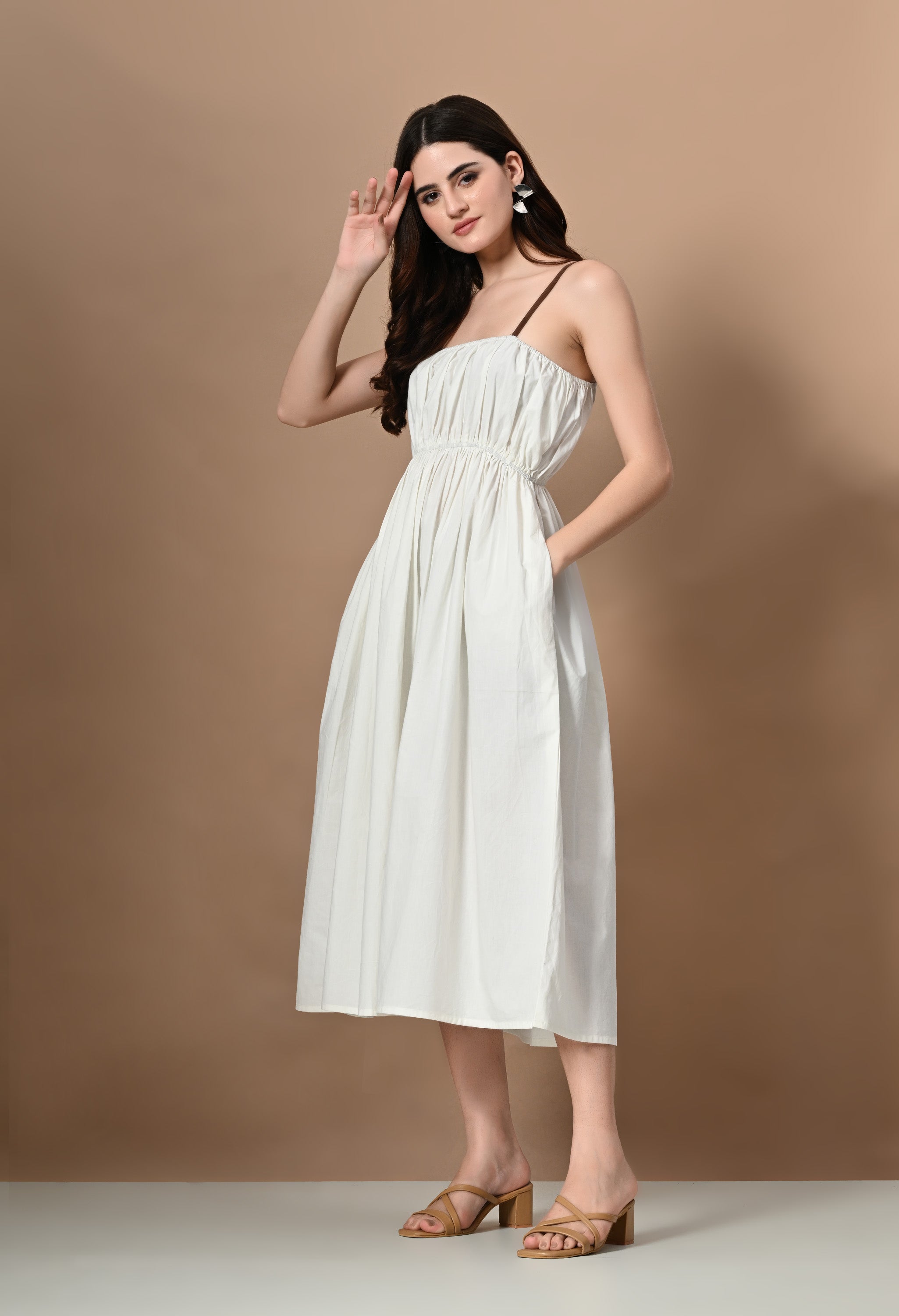 White Organic Cotton Dress For Women