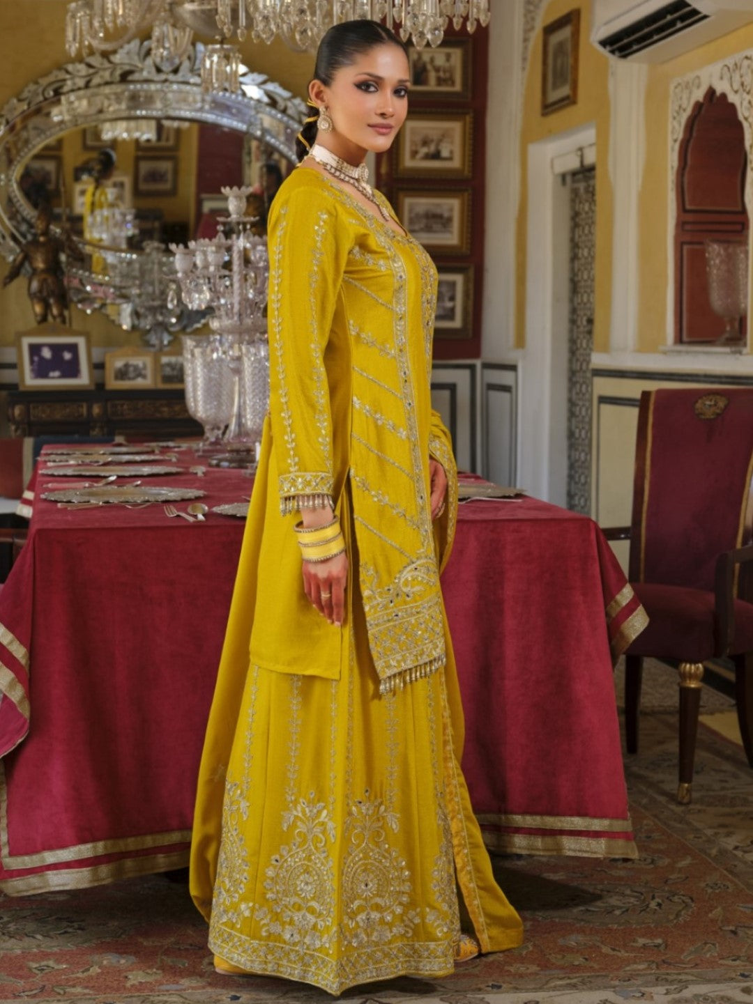 Sambhav amber full work suit set-AL