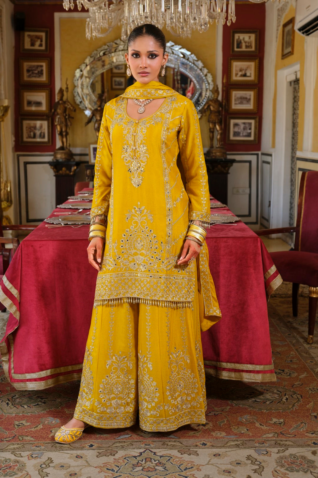 Sambhav amber full work suit set-AL
