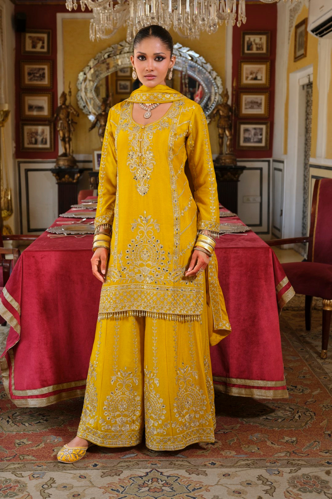 Sambhav amber full work suit set-AL