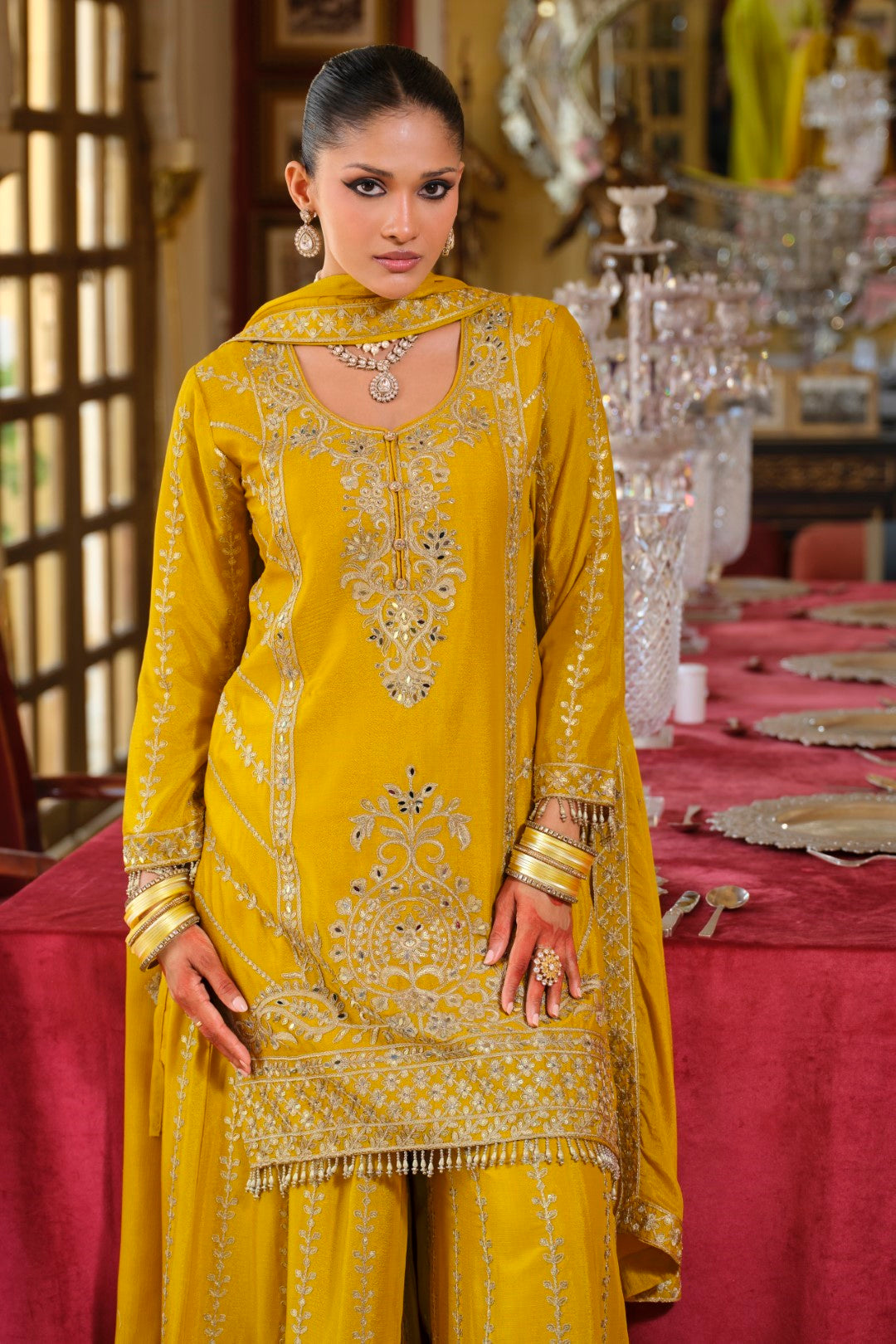 Sambhav amber full work suit set-AL