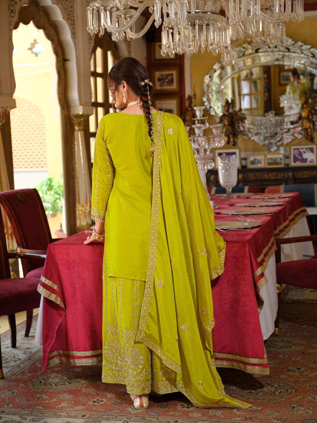 Sambhav fern full work sharara suit set-AL