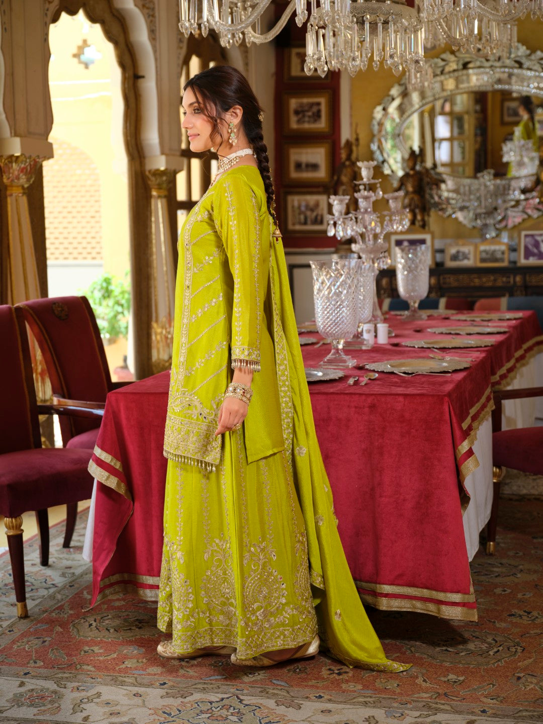 Sambhav fern full work sharara suit set-AL