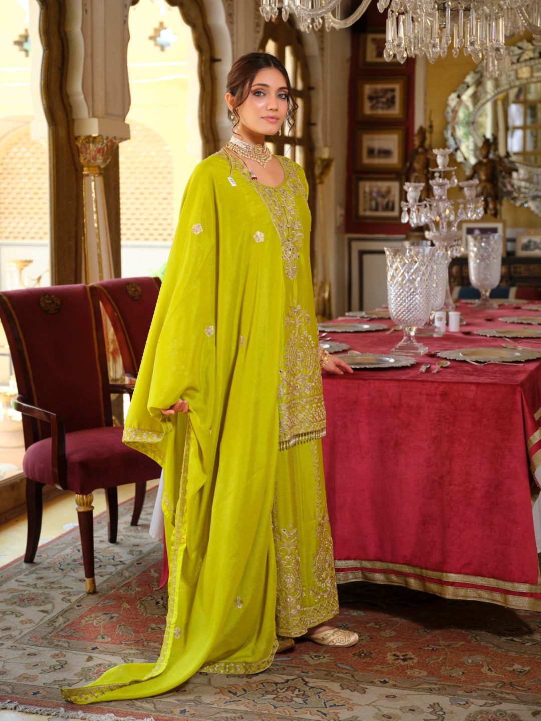 Sambhav fern full work sharara suit set-AL