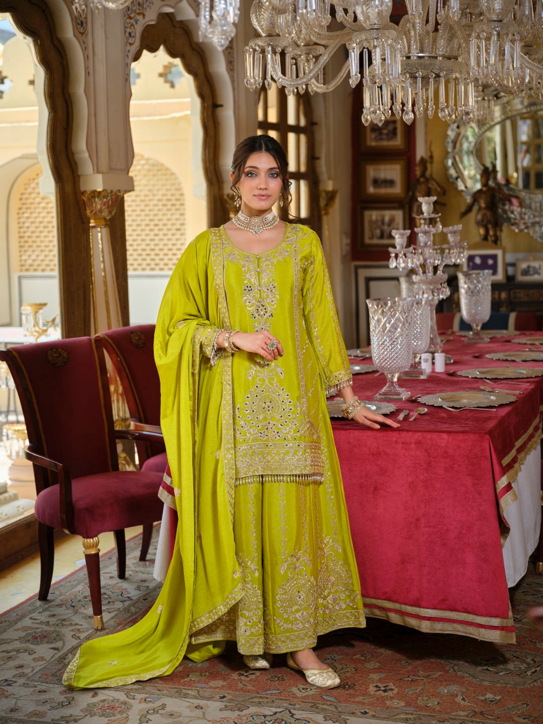 Sambhav fern full work sharara suit set-AL