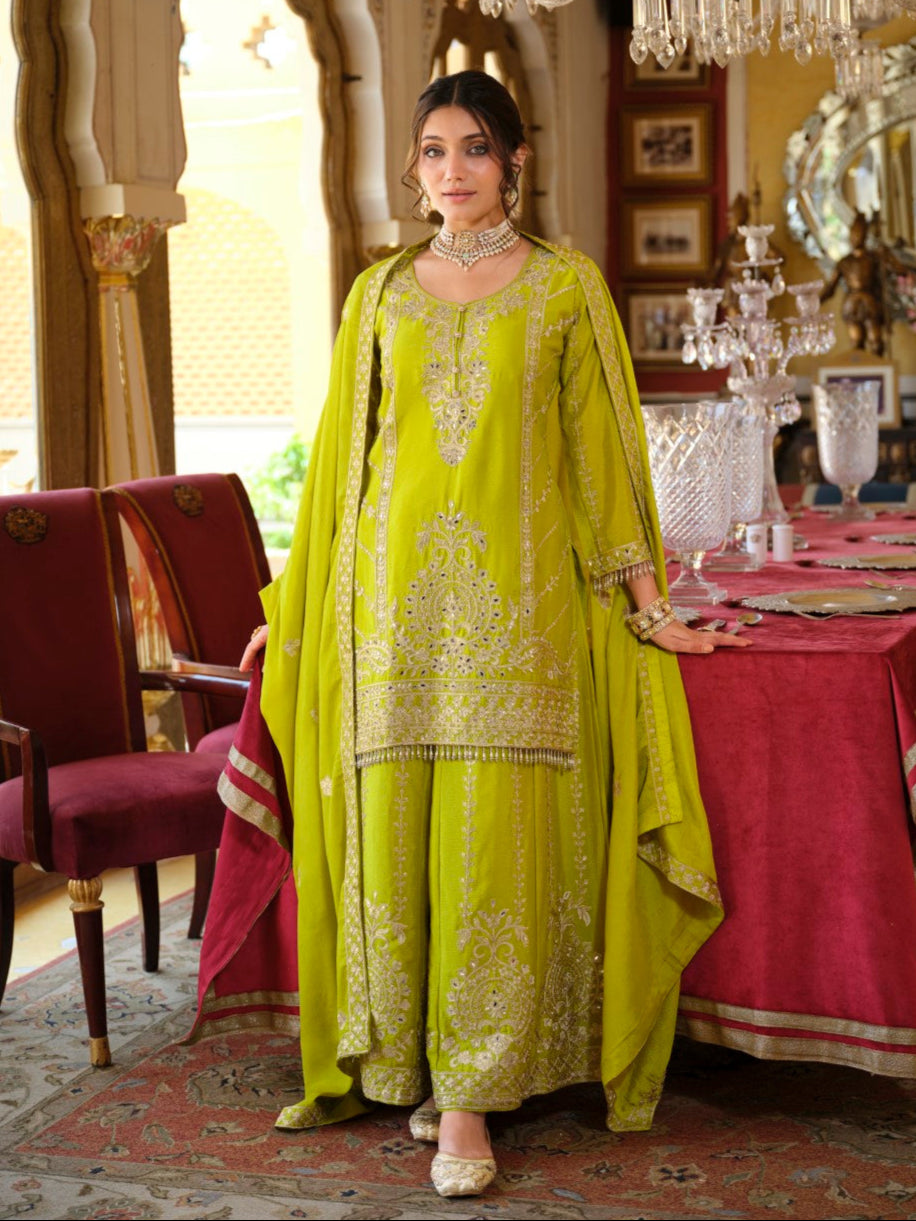 Sambhav fern full work sharara suit set