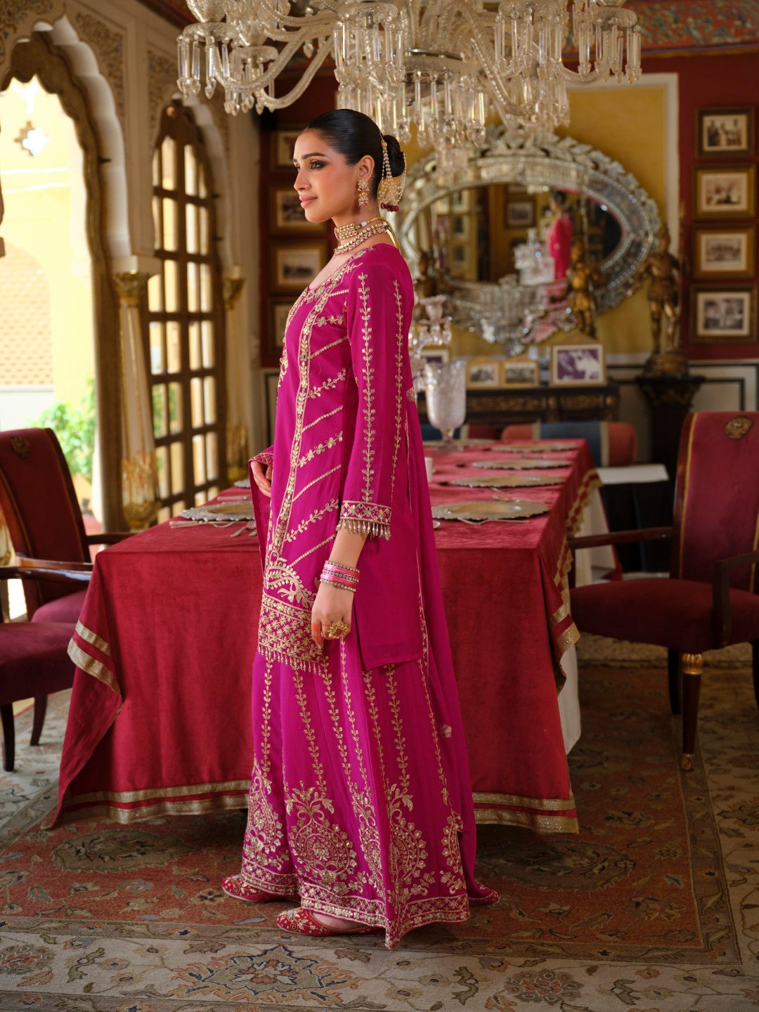 Sambhav rose full work sharara suit set-AL