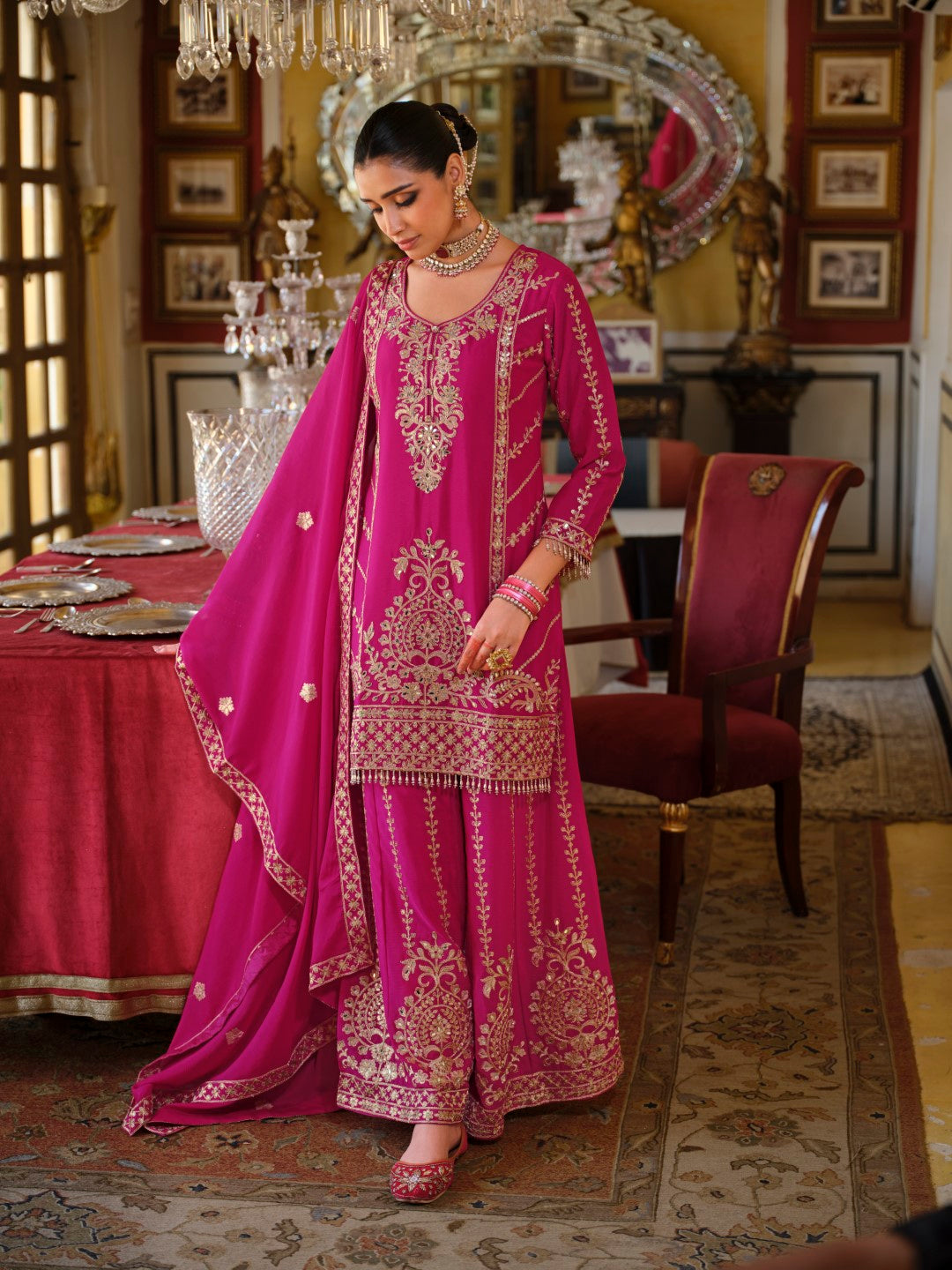 Sambhav rose full work sharara suit set-AL