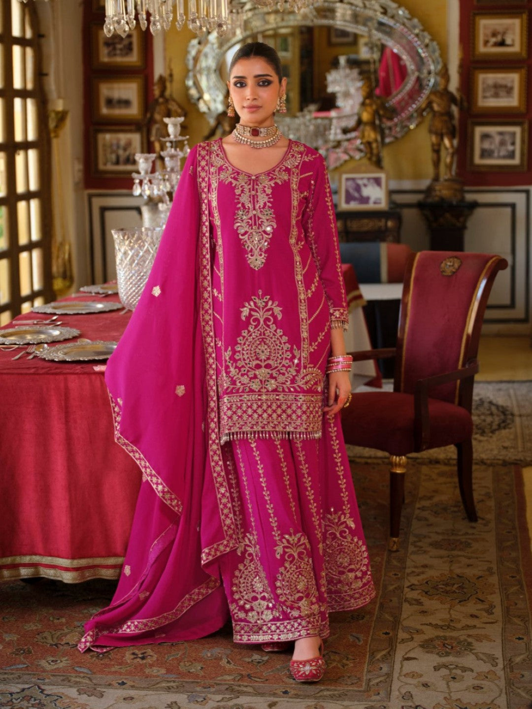 Sambhav rose full work sharara suit set-AL