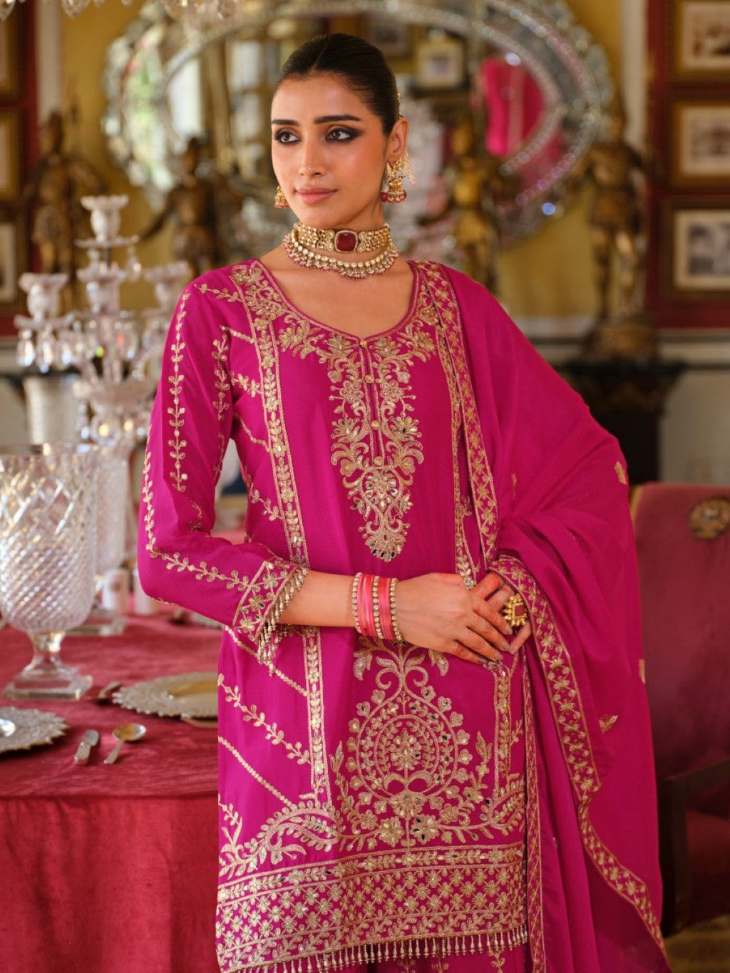 Sambhav rose full work sharara suit set-AL