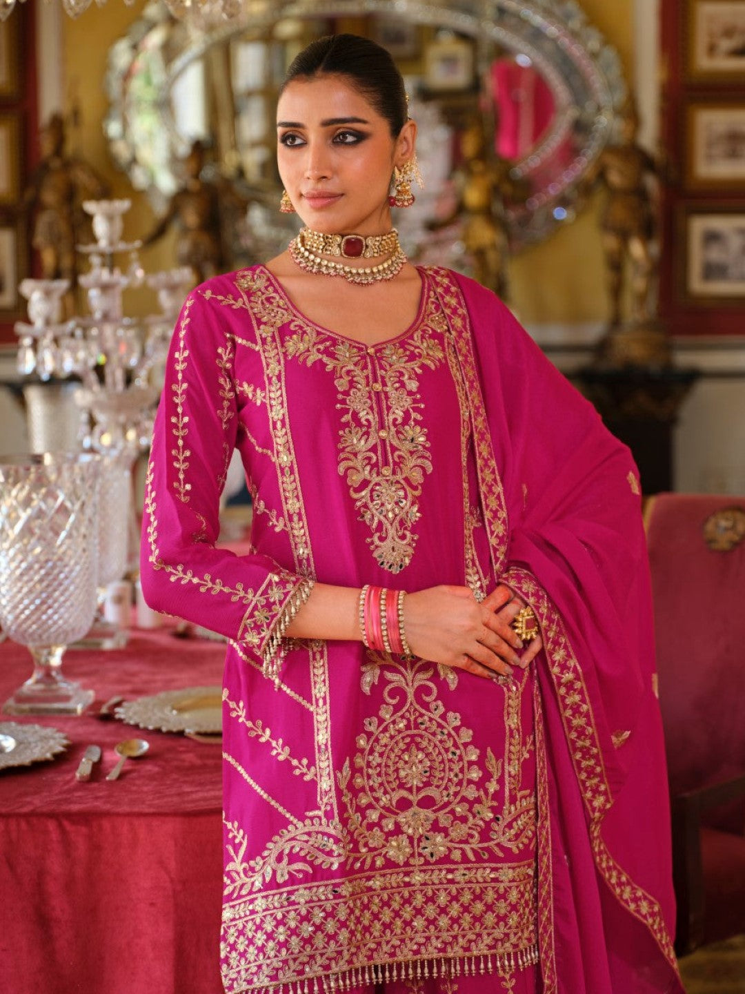 Sambhav rose full work sharara suit set-AL