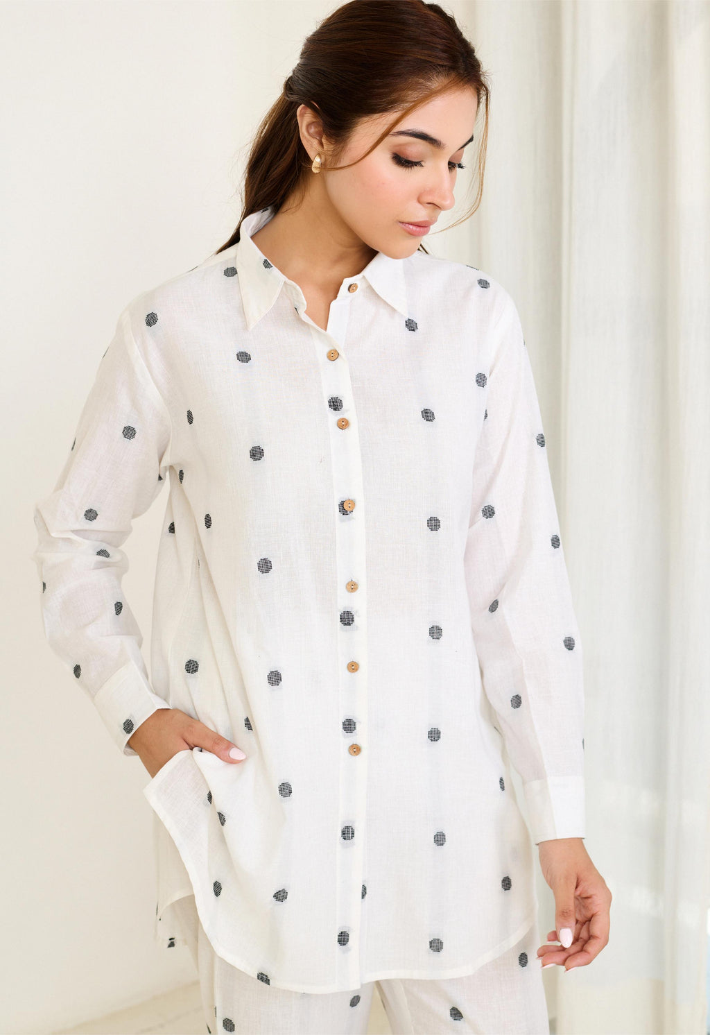 Saadgi White Co-ord Set - Set of 2-FL
