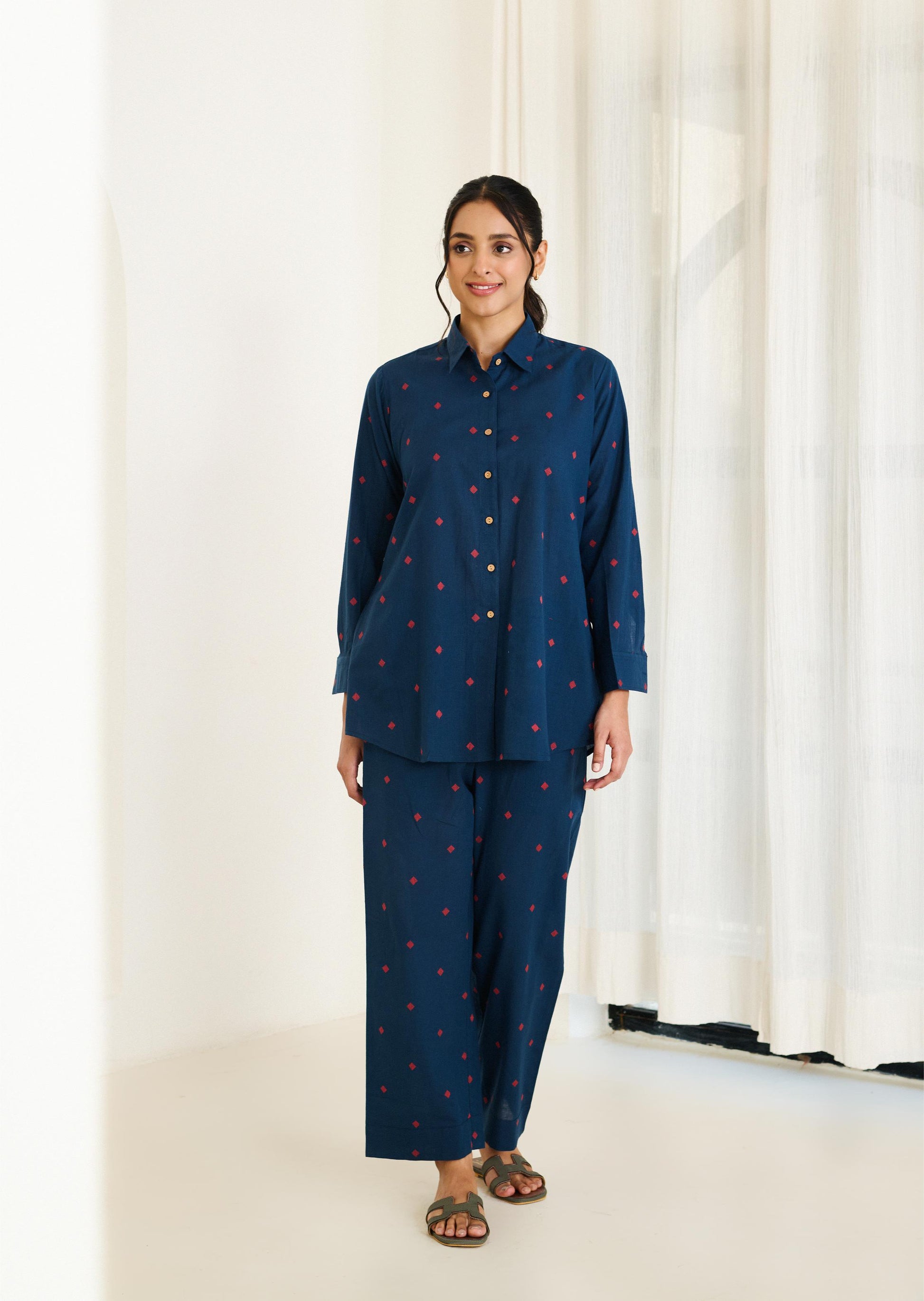 Saadgi Blue Co-ord set - Set of 2-FL