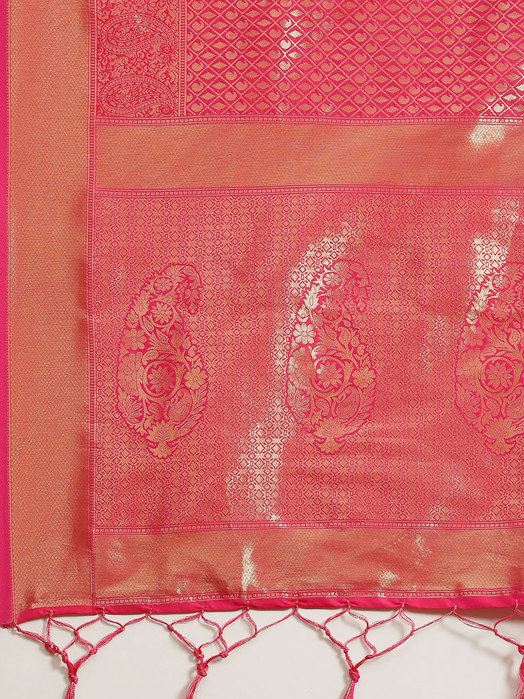 Kanjeevaram Silk Pink Woven Design Woven saree With Blouse