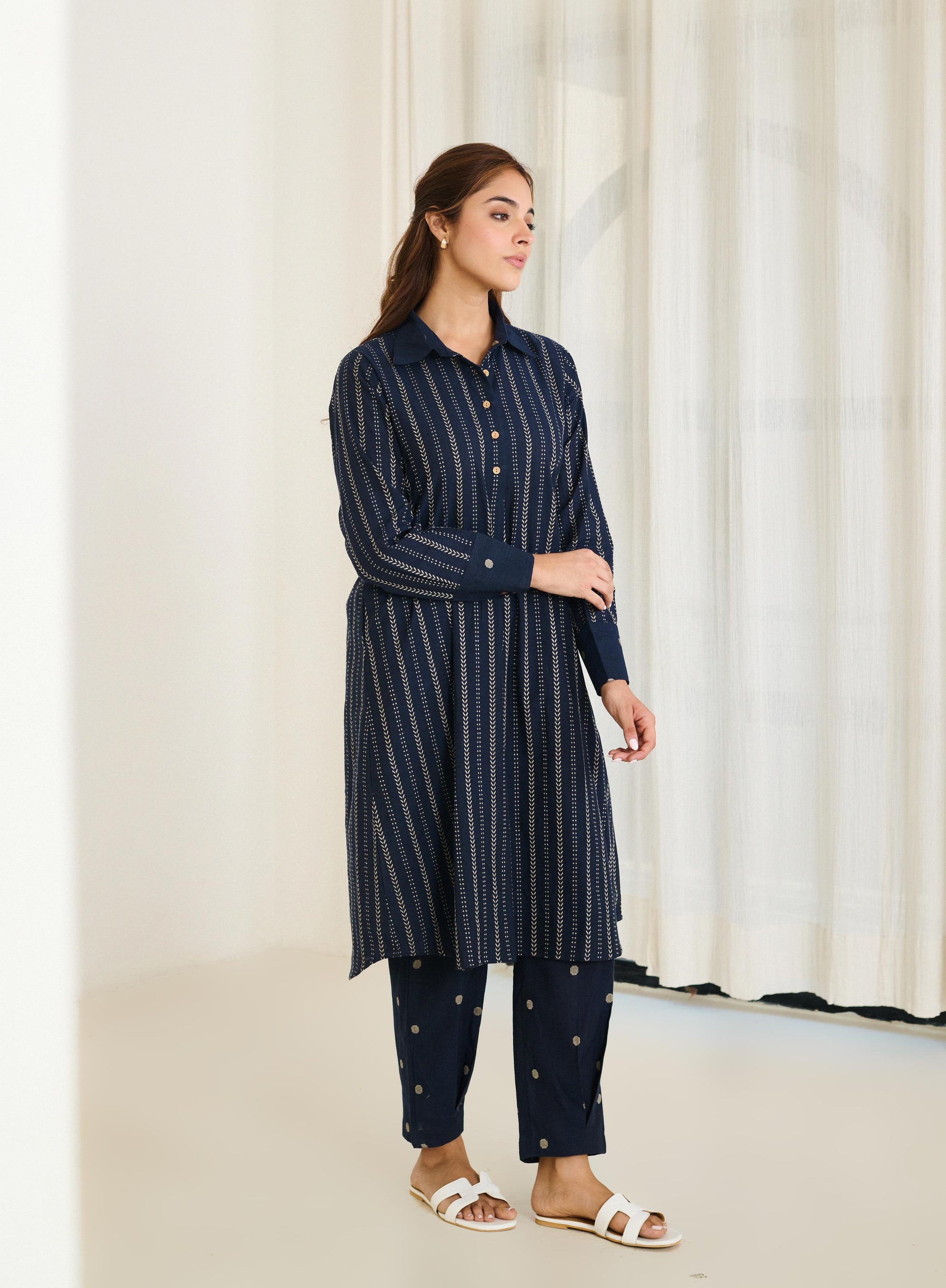 Saadgi Black Kurta Set - Set of 2-FL