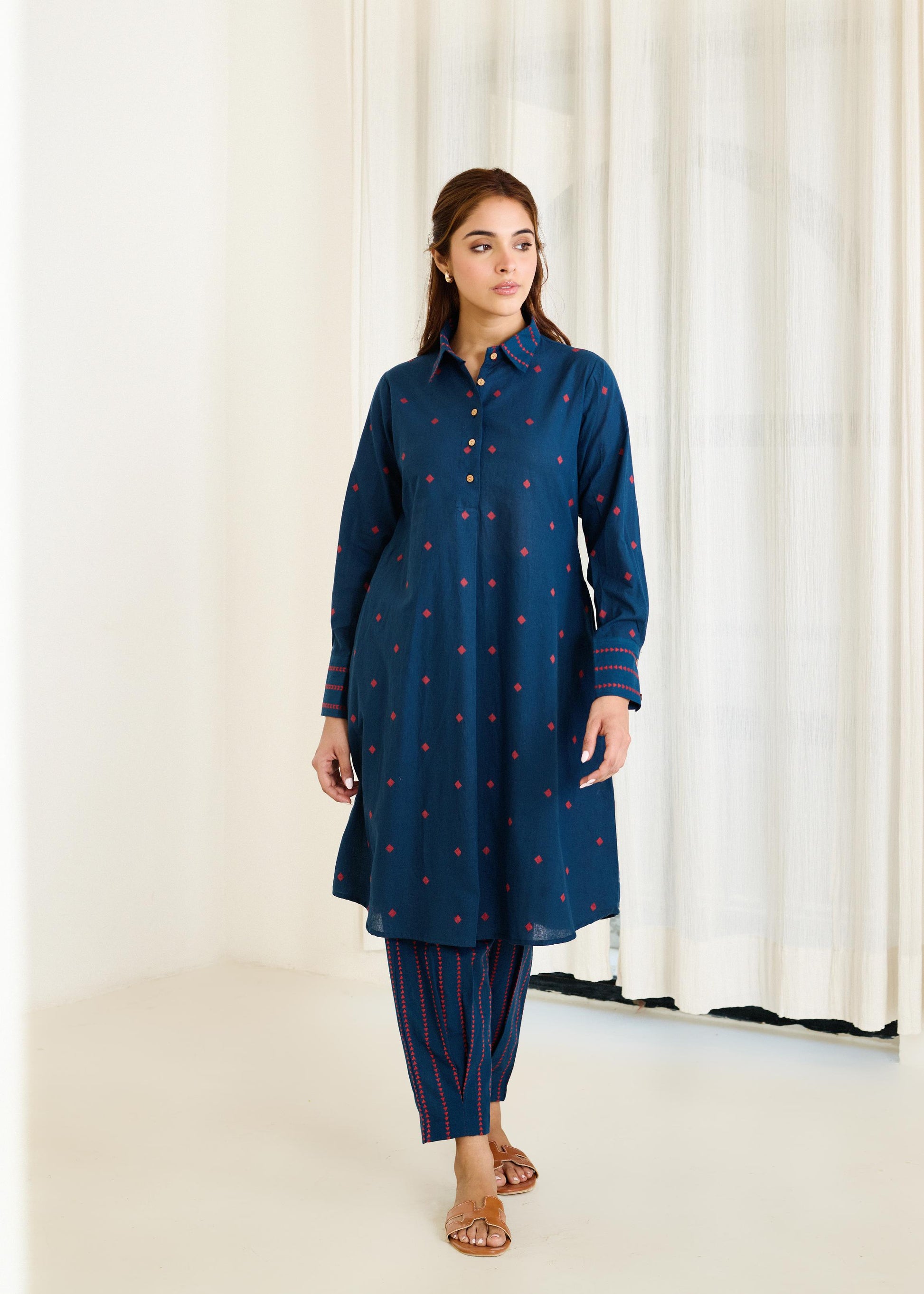 Saadgi Blue Kurta Set - Set of 2-FL