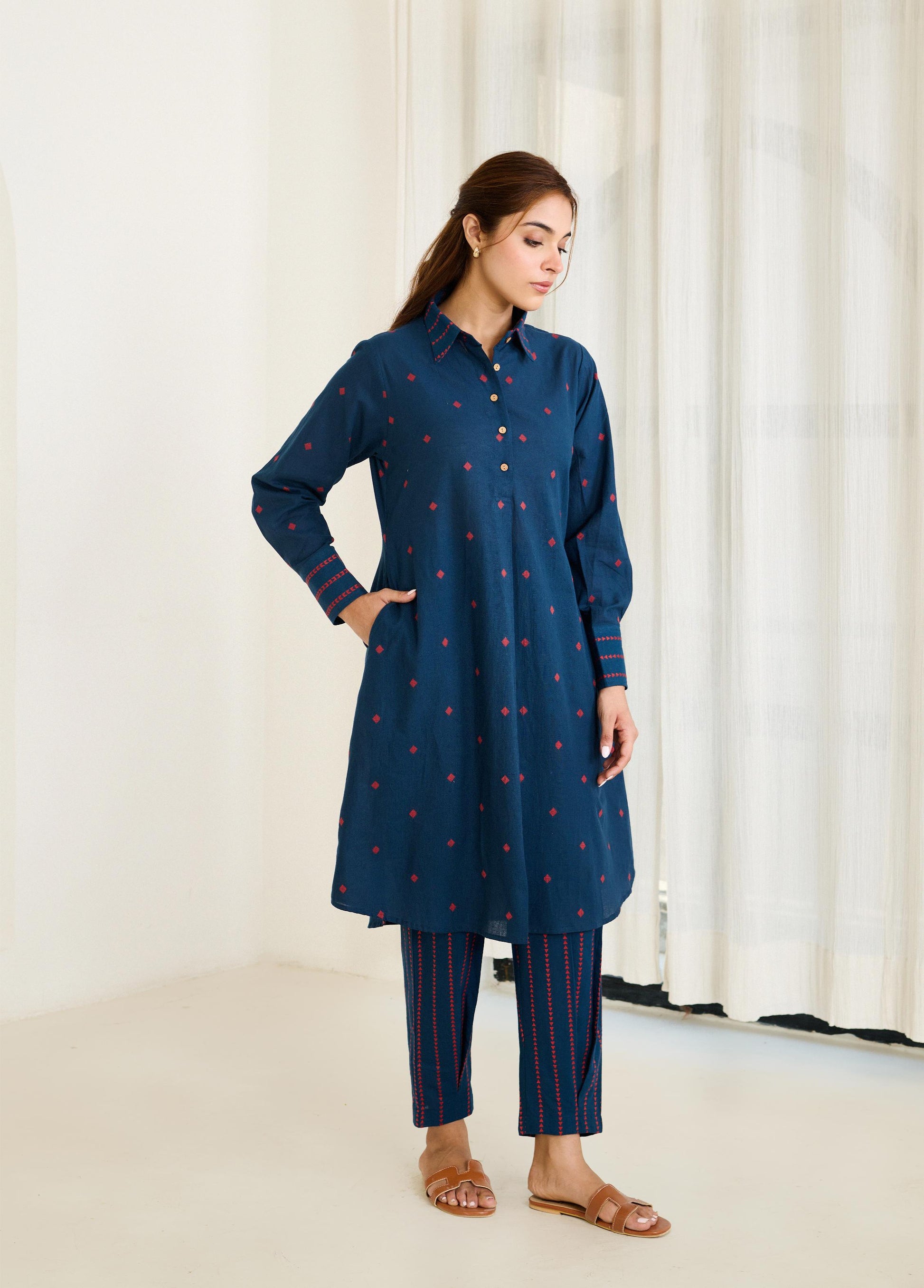 Saadgi Blue Kurta Set - Set of 2-FL