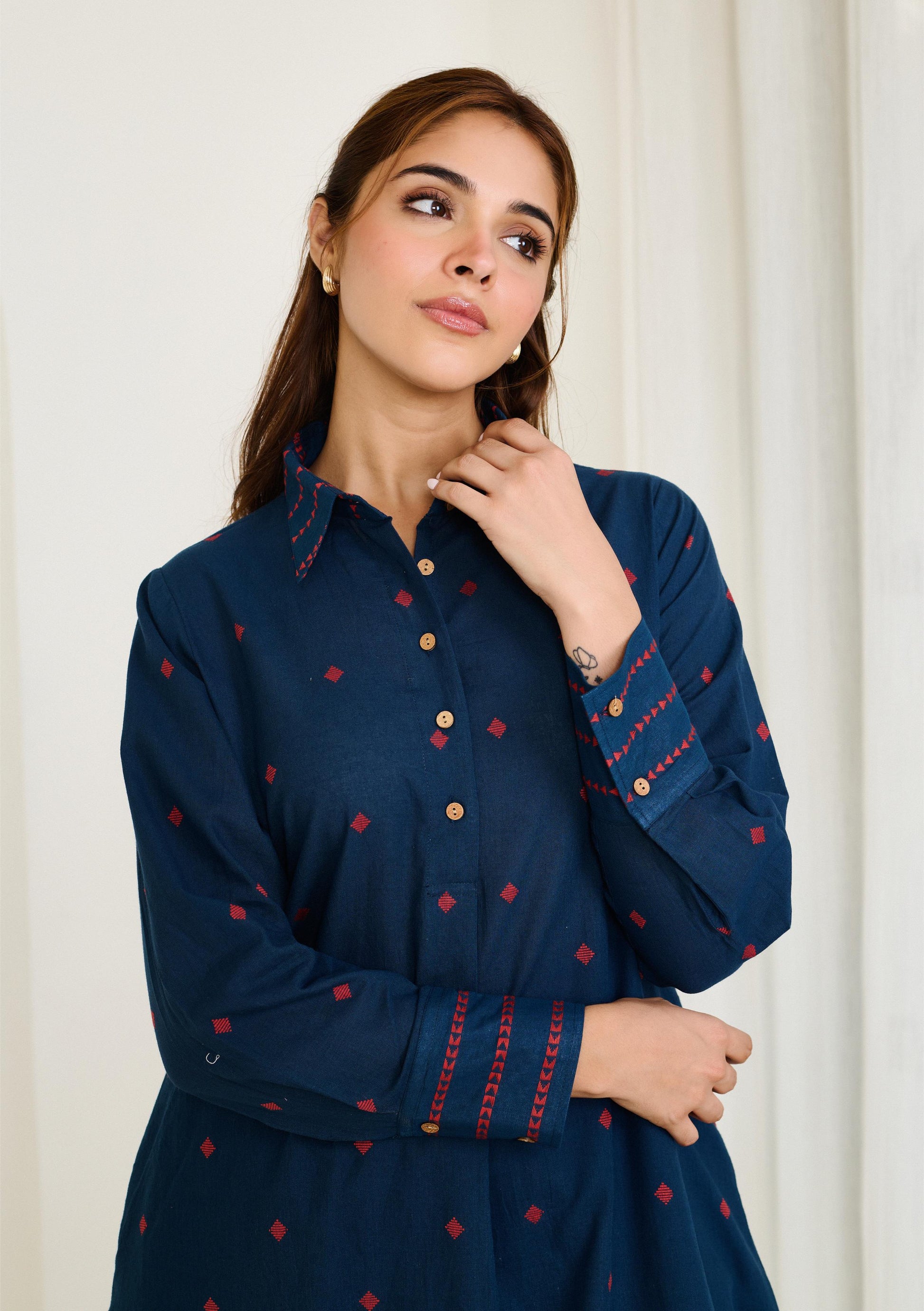 Saadgi Blue Kurta Set - Set of 2-FL