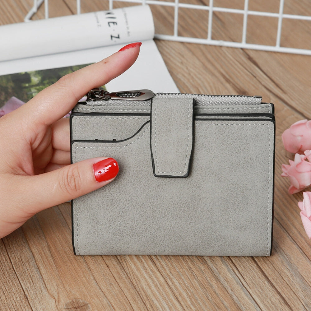 Grey Light Weight Vegan Leather Mini Wallet For Unisex