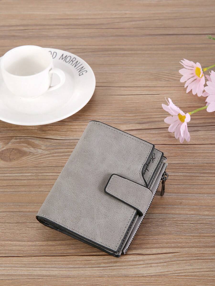 Grey Light Weight Vegan Leather Mini Wallet For Unisex