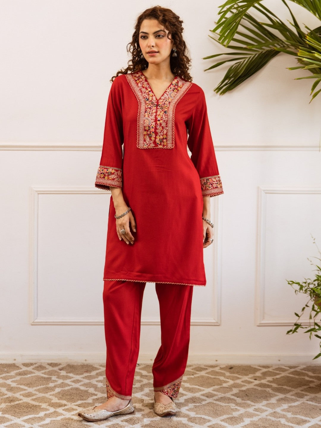Kabool Vermi Embroidery Co-ord set-AL
