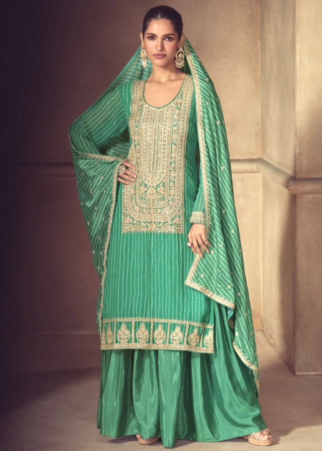 Nimrat Fern Full Work sharara Suit set