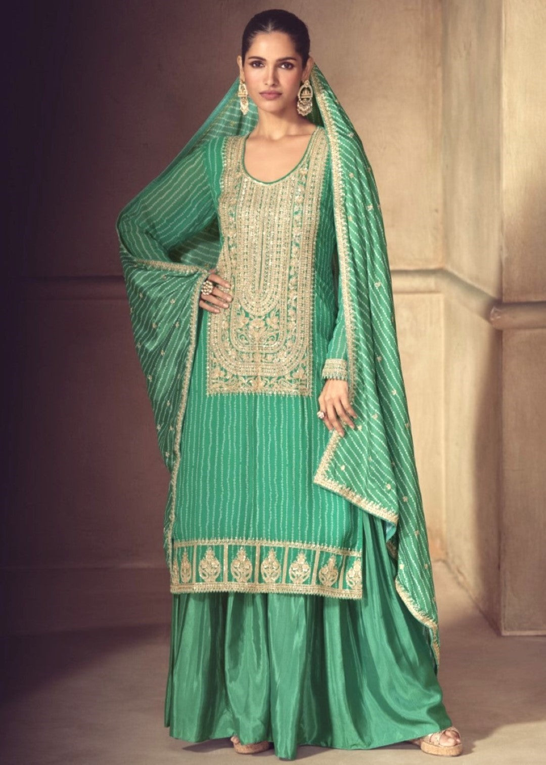 Nimrat Fern Full Work sharara Suit set