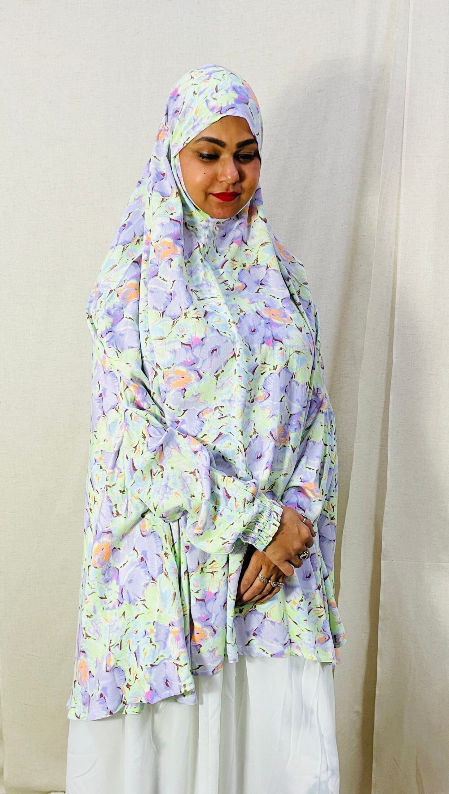 Lilac Printed Super Soft Namaz Dupatta