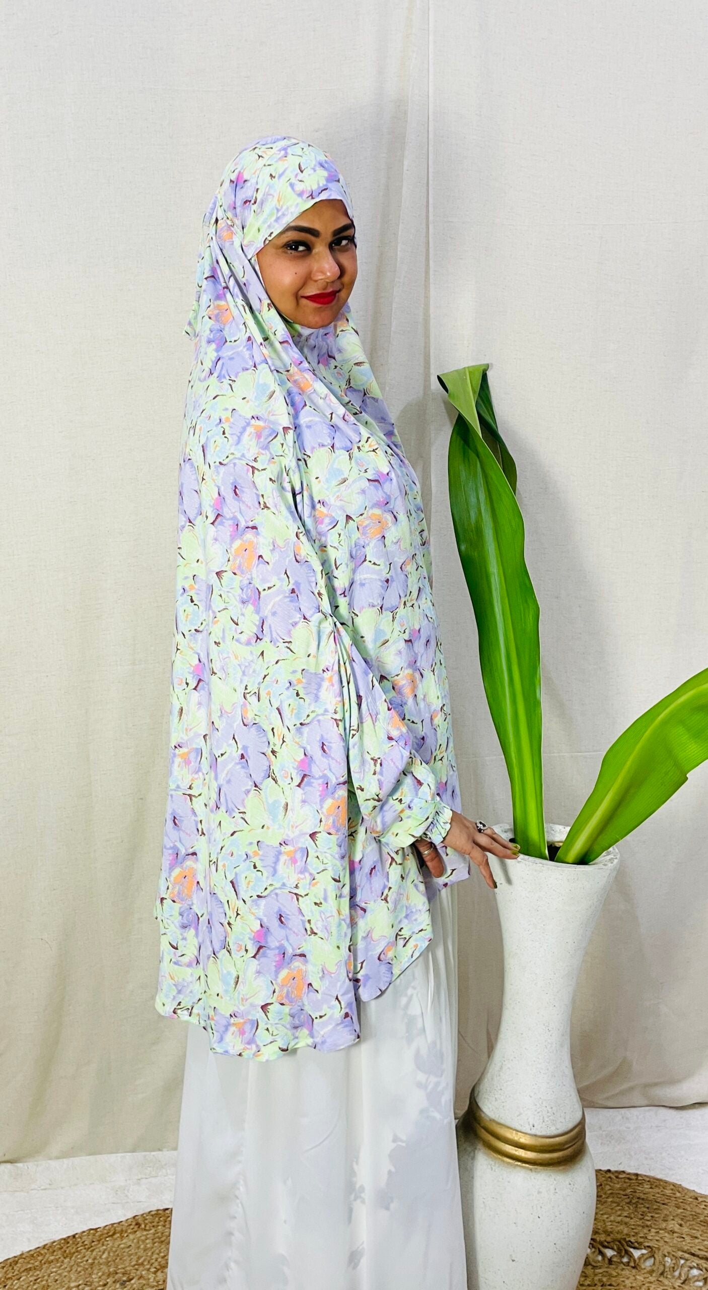 Lilac Printed Super Soft Namaz Dupatta