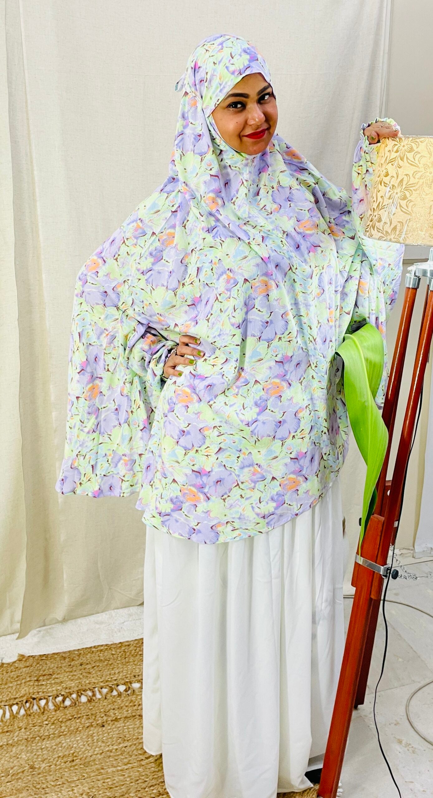 Lilac Printed Super Soft Namaz Dupatta