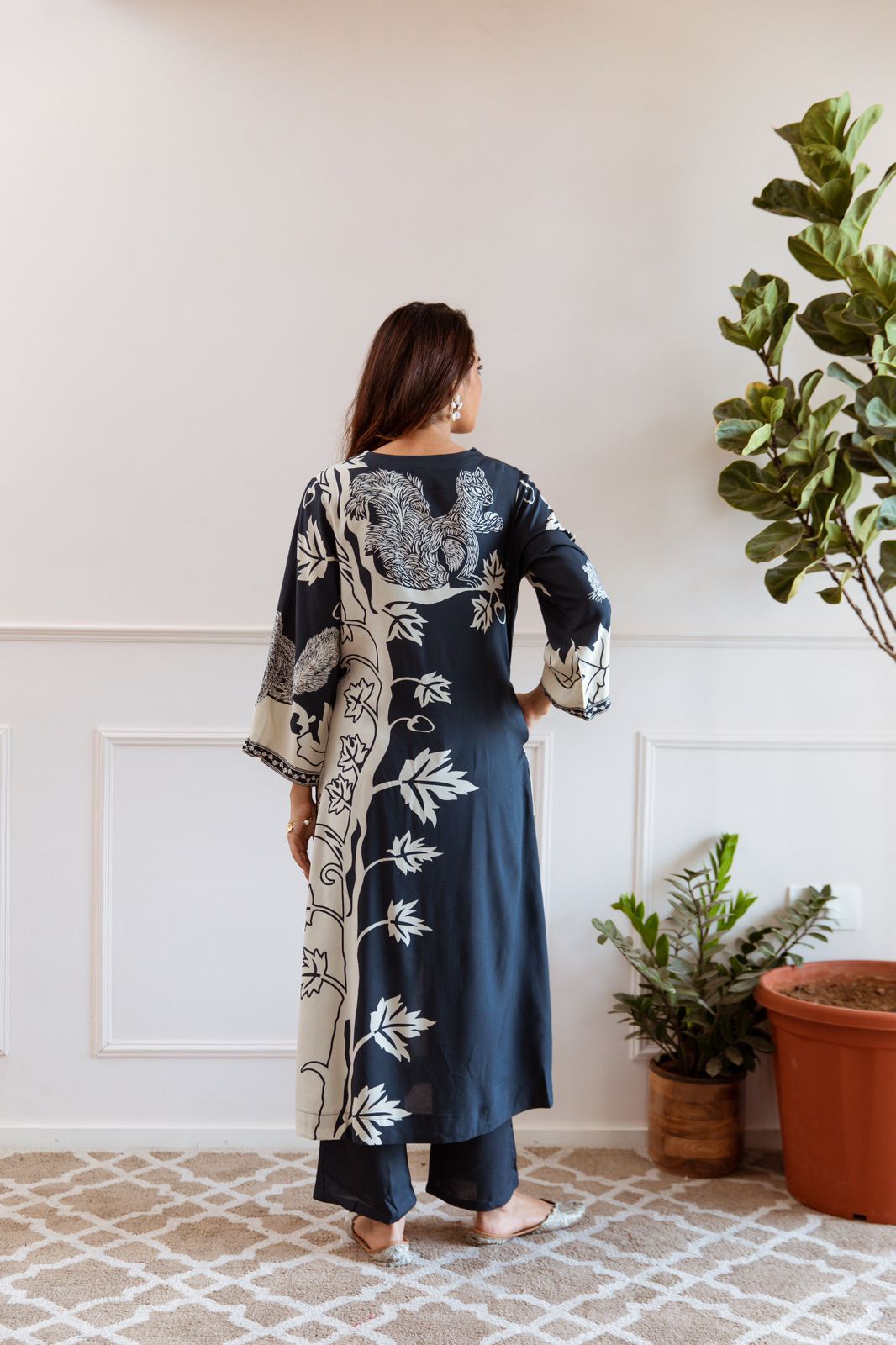 JAGDEEP AZURE PRINTED KURTA PANT SET- AL